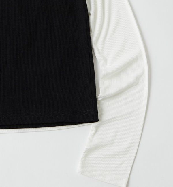  「アイレットホルターレイヤードトップス(無地/ボーダー/ドット)」|Tシャツ・カットソー|
