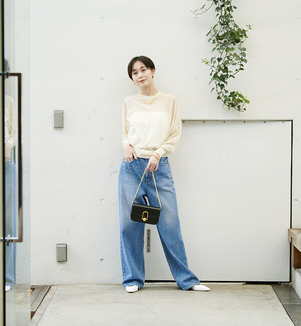 Rouge vif「コットンナイロンシアークルーネックプルオーバー」|ニット・セーター|