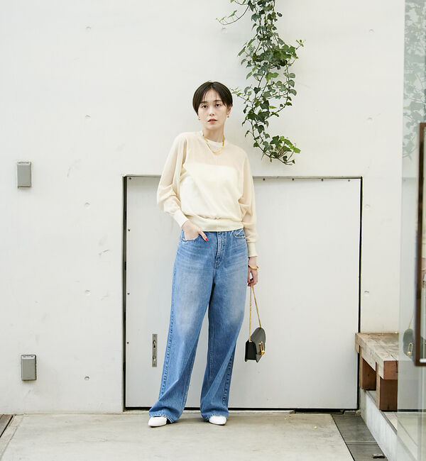 Rouge vif「コットンナイロンシアークルーネックプルオーバー」|ニット・セーター|