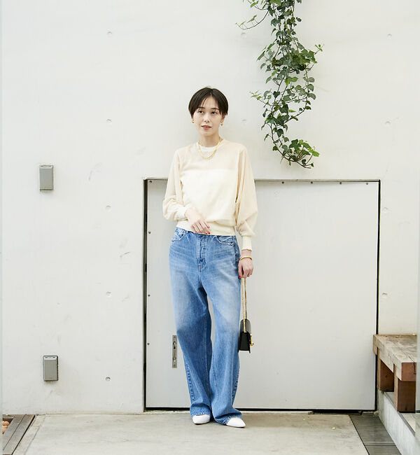 Rouge vif「コットンナイロンシアークルーネックプルオーバー」|ニット・セーター|