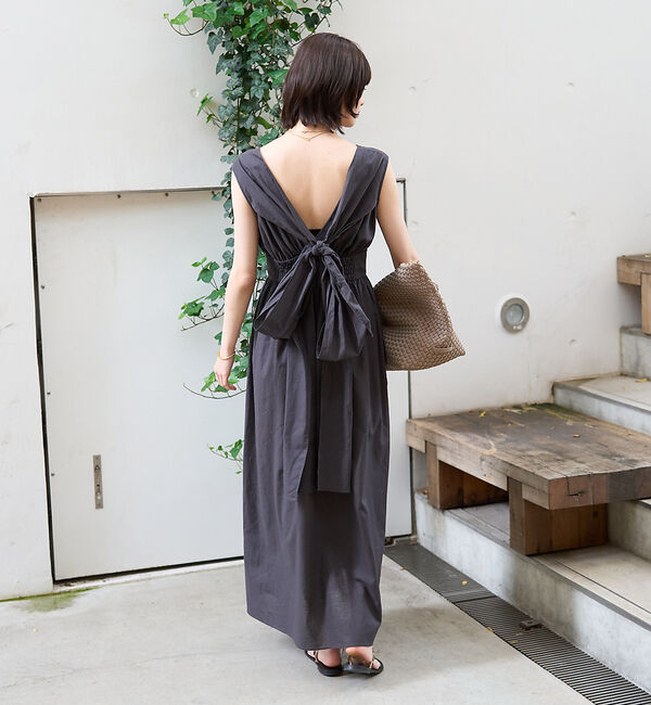 Rouge vif「麻混3WAYウエストリボンワンピース」|ワンピース|