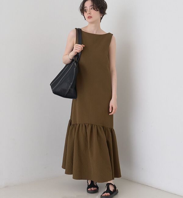 Rouge vif「【2026SS新作】【一部店舗限定】ニュアンスファブリックワンピース」|ワンピース|ブラウン
