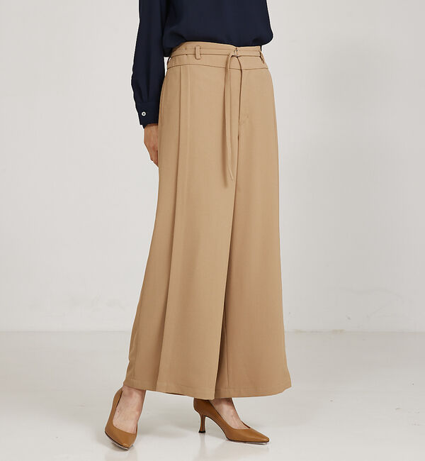 qualite「ベルテッドワイドフレアパンツ」|その他|