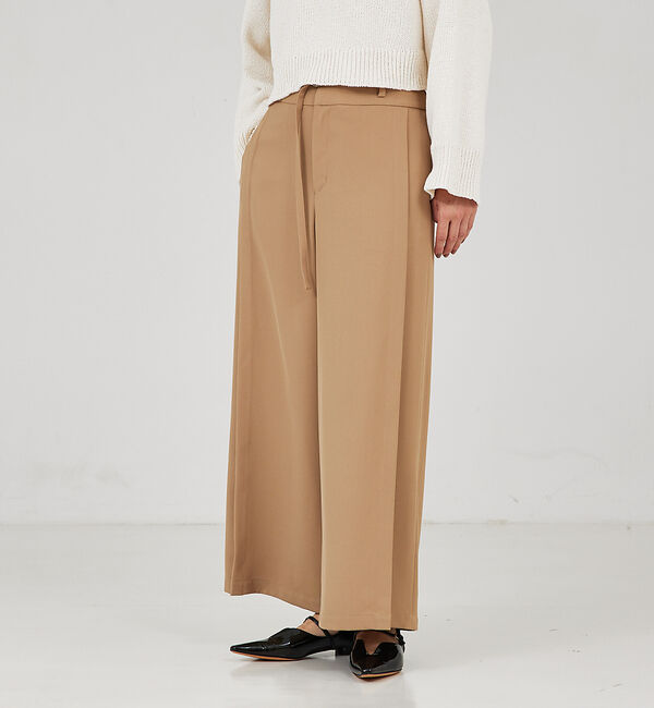 qualite「ベルテッドワイドフレアパンツ」|その他|
