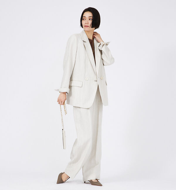 qualite「【セットアップ対応】ランダムヘリンボーンリネンパンツ」|その他|