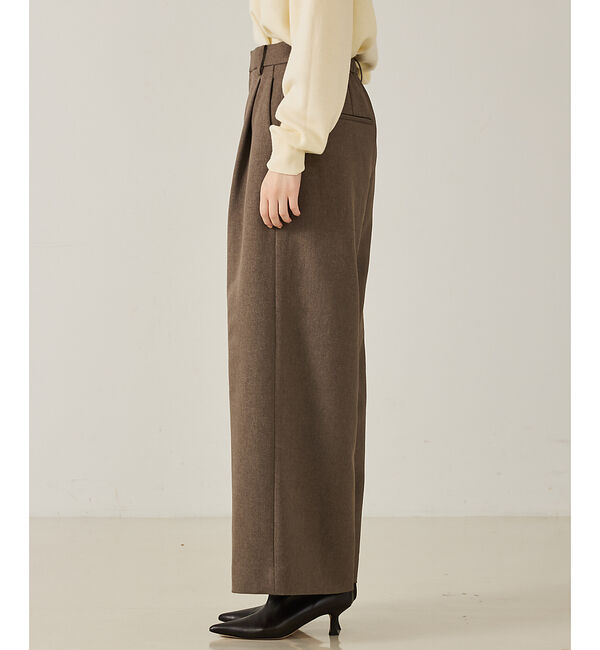 qualite「【大人のワイドパンツ】ウーリッシュツイルパンツ」|その他|