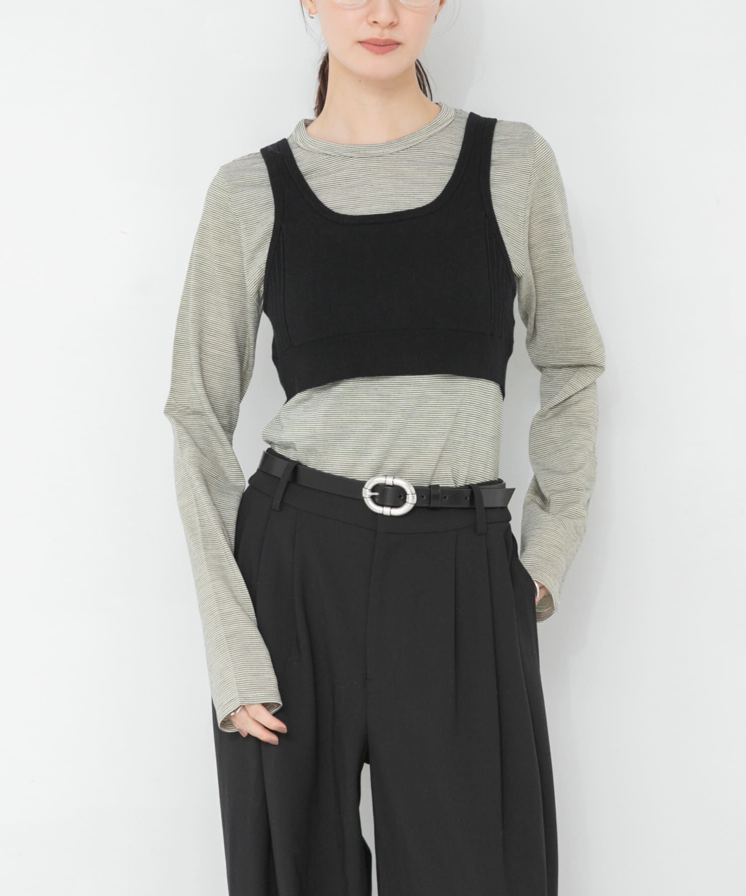 URBAN RESEARCH「new basic　FLUID KNIT BUISTIER」|ニット・セーター|ブラック
