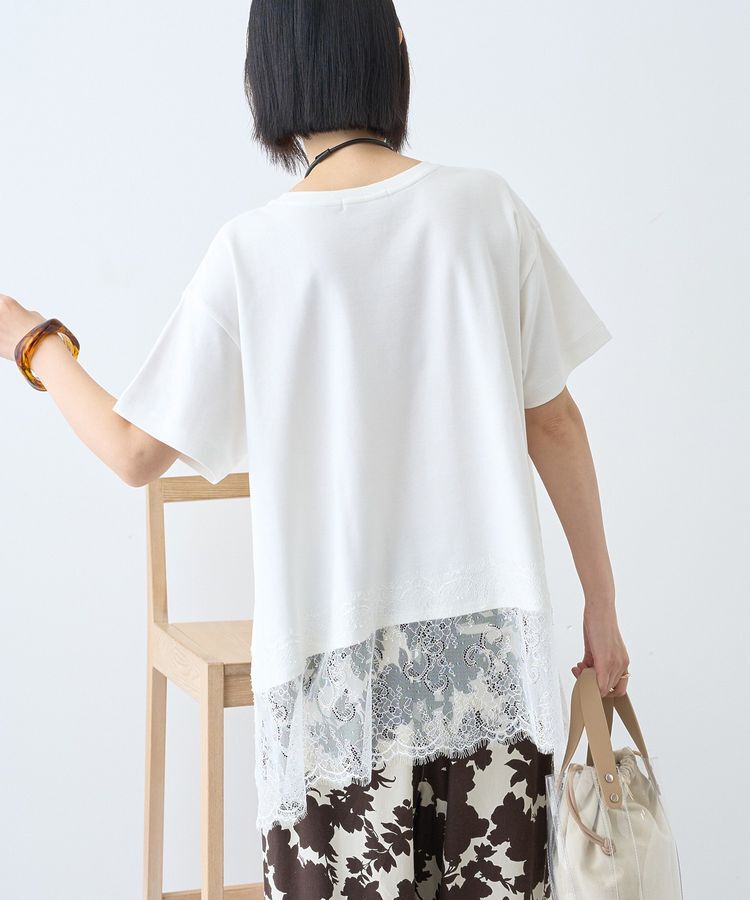 AMERICAN HOLIC「【接触冷感】裾レース半袖プルオーバー」|Tシャツ・カットソー|