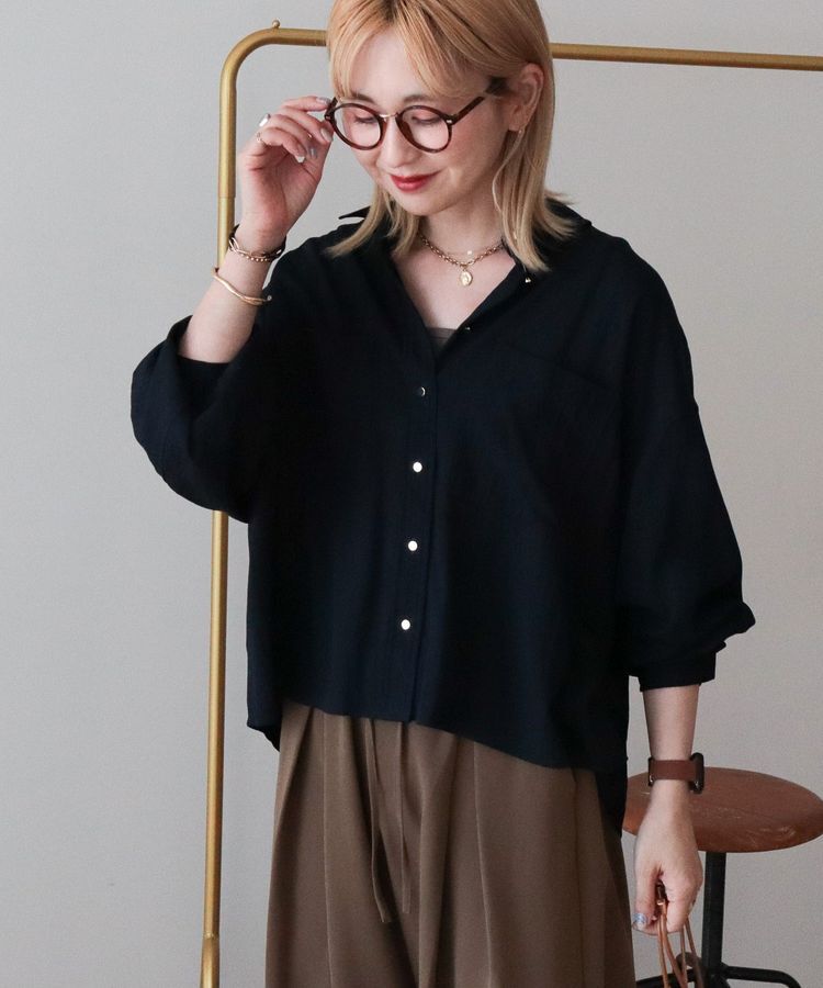 AMERICAN HOLIC「とろみシャツ」|シャツ・ブラウス|Navy