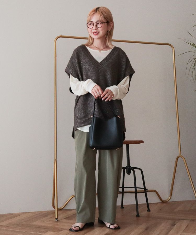 AMERICAN HOLIC「【WEB限定】ラメ入りVネックニットベスト」|ベスト・ジレ|