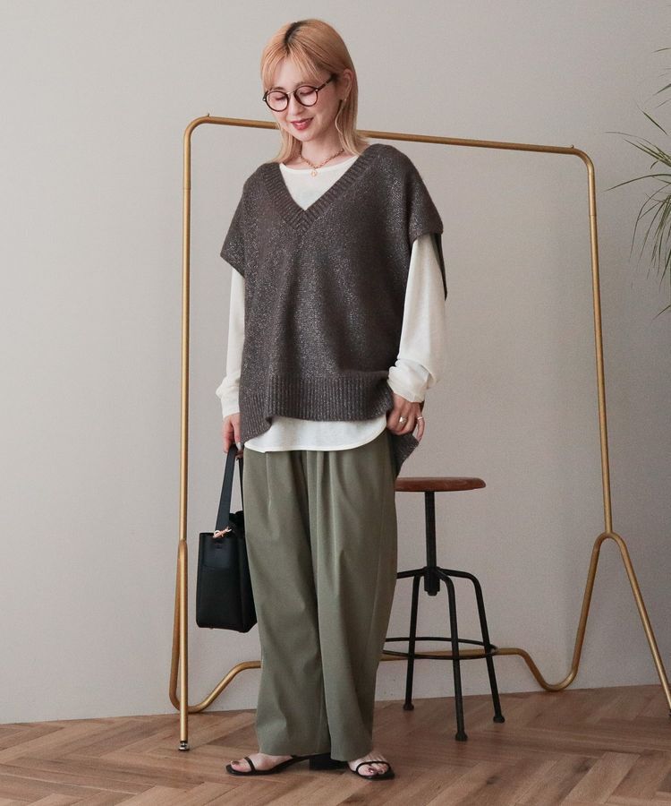 AMERICAN HOLIC「【WEB限定】ラメ入りVネックニットベスト」|ベスト・ジレ|