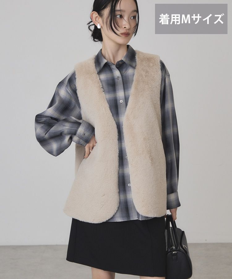 AMERICAN HOLIC「【選べる丈】リバーシブルファーベスト」|その他|Light beige