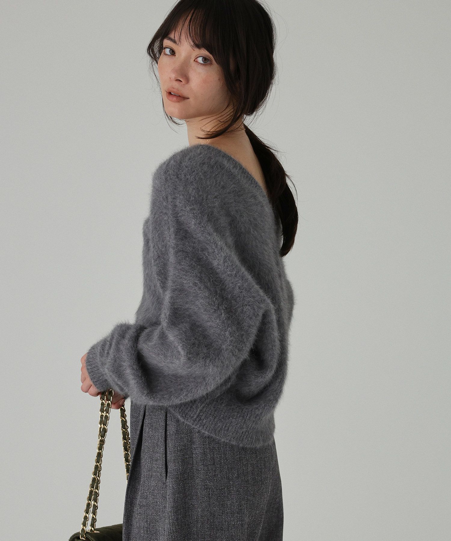 BABYLONE「2WAYFOXカシミヤプルオーバー」|ニット・セーター|