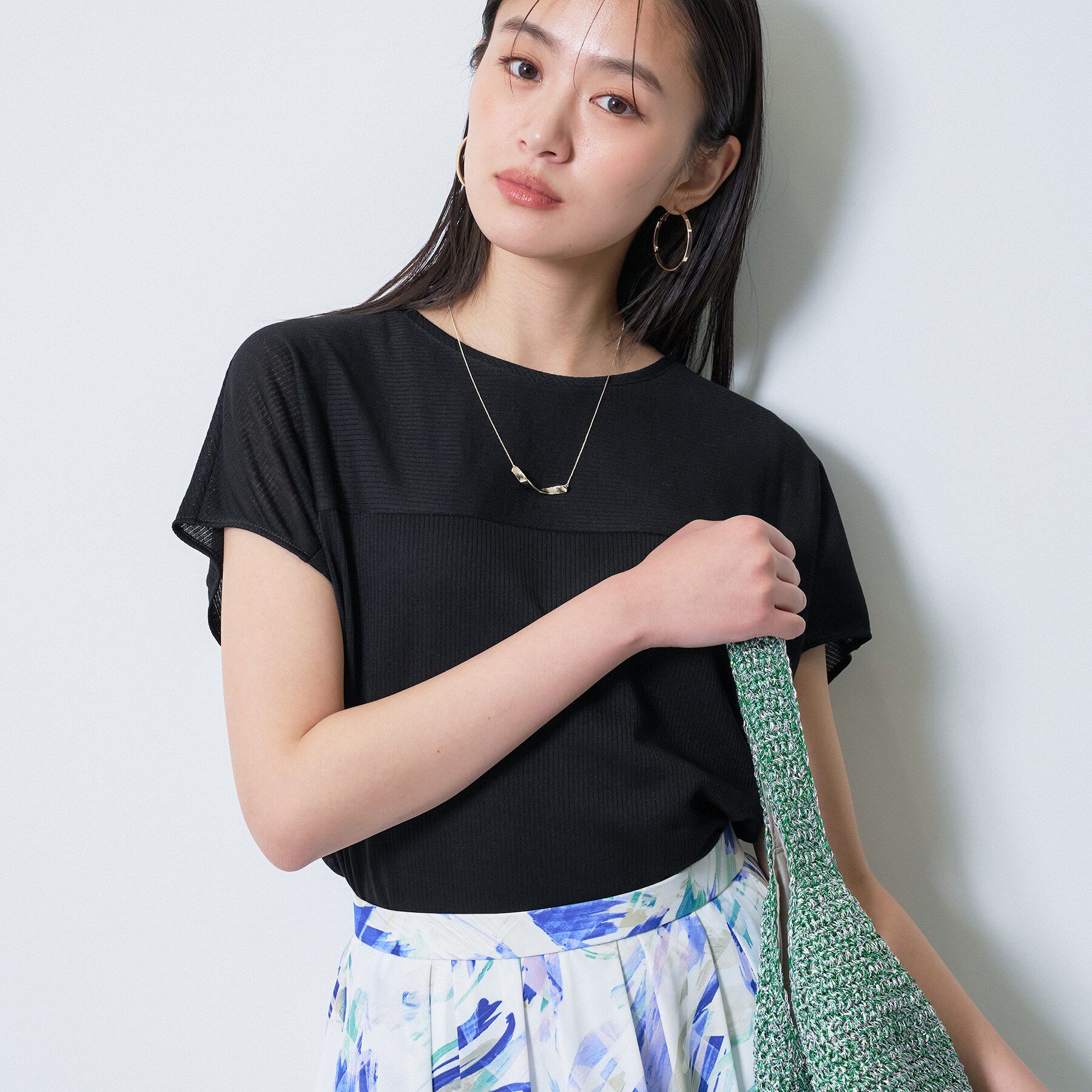 INDIVI「【洗える／アンサンブル可能】シアースストライプトップス」|Tシャツ・カットソー|