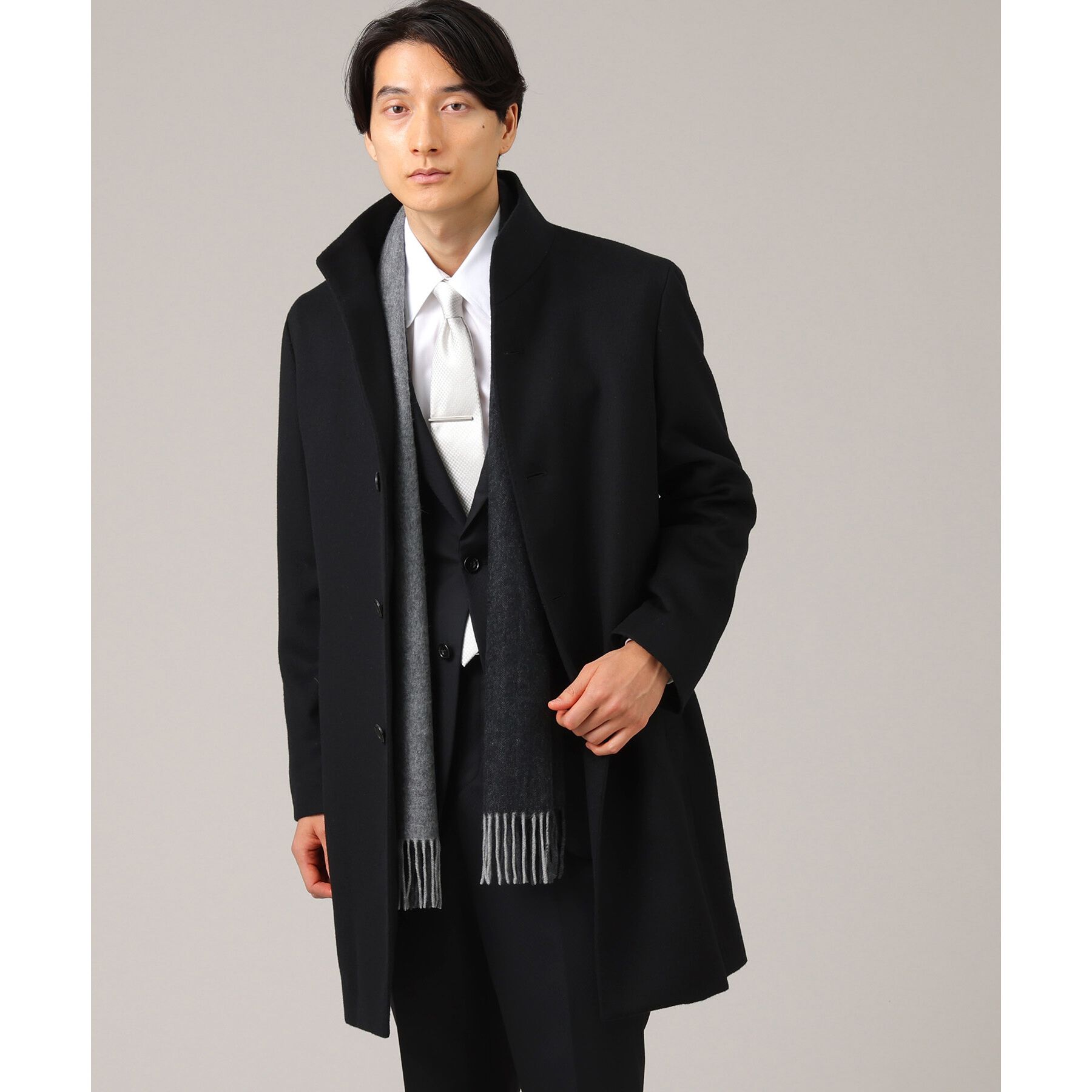 TAKEO KIKUCHI「【ウールカシミヤブレンド】ビーバー調 スタンドカラー コート」|その他|