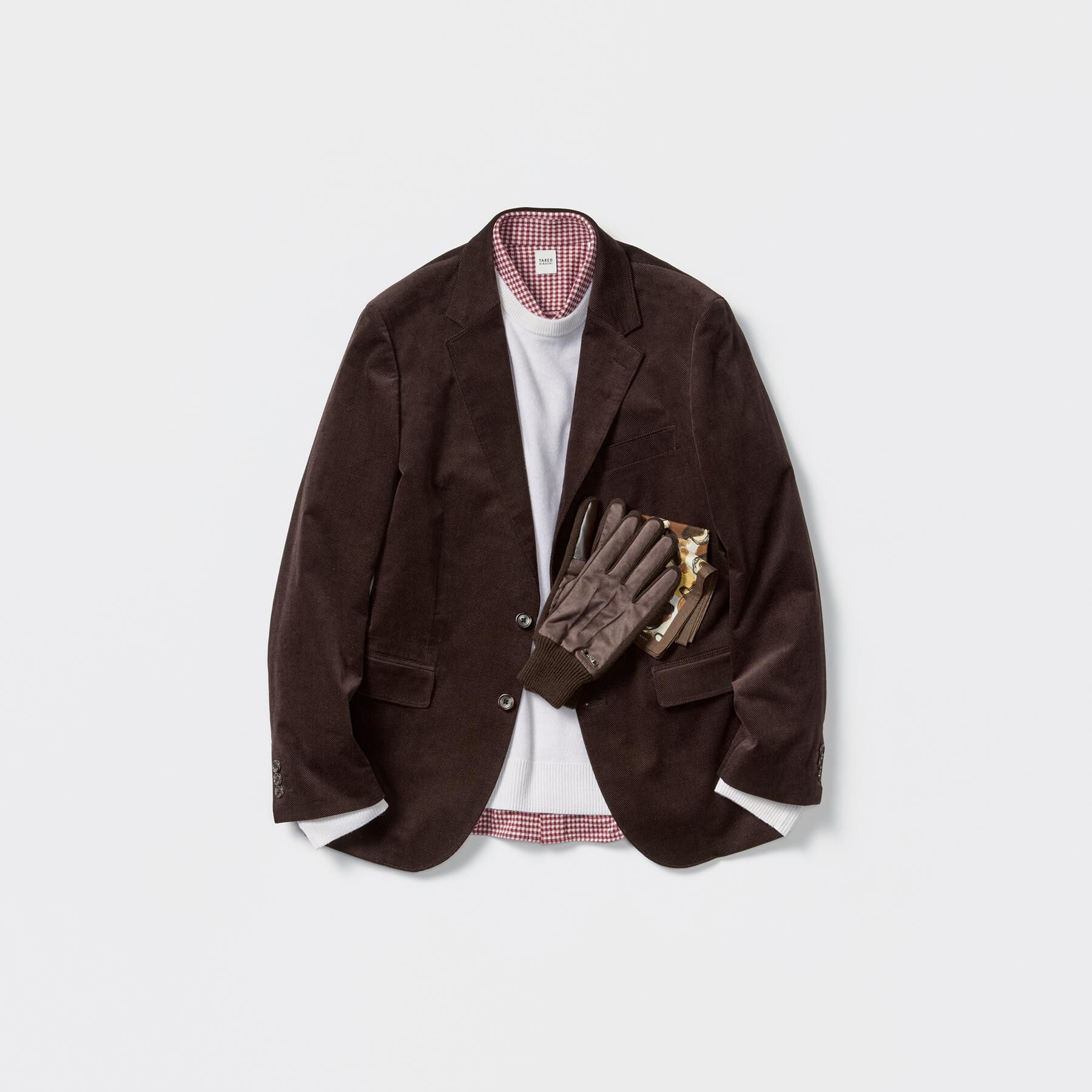 TAKEO KIKUCHI「【Air Palette Knit】ワンポイント カラーニット プルオーバー」|ニット・セーター|
