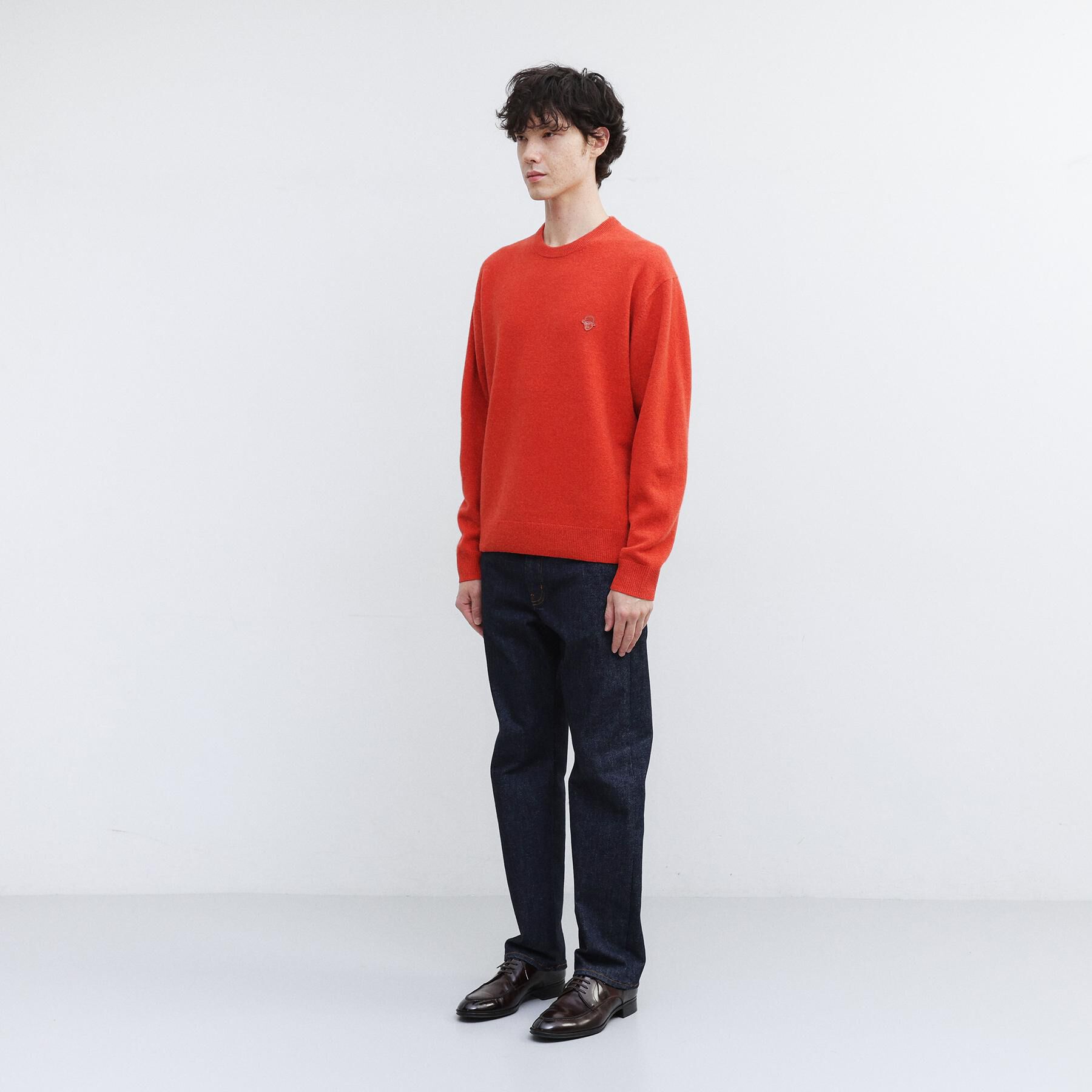 TAKEO KIKUCHI「【Air Palette Knit】ワンポイント カラーニット プルオーバー」|ニット・セーター|