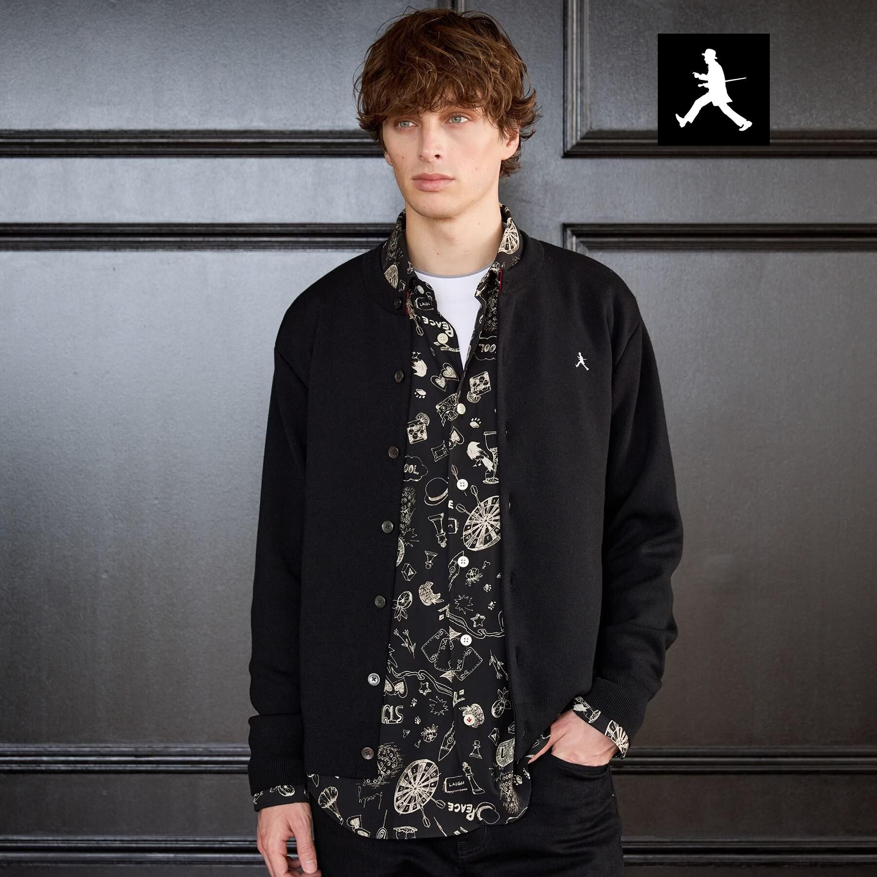 TAKEO KIKUCHI「【BOWLER HAT LABEL】日本製クルーネックカーディガン」|カーディガン|ブラック(019)