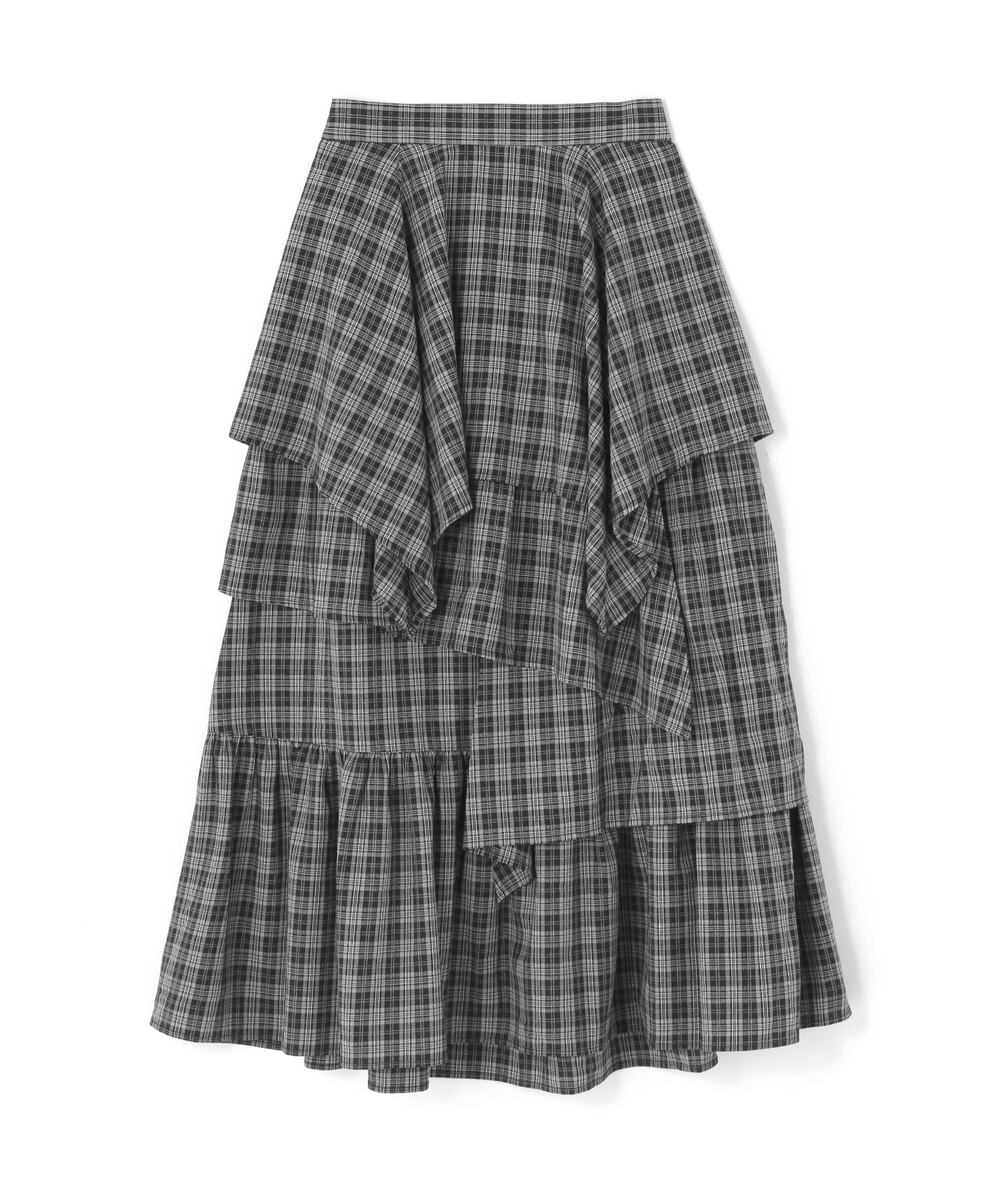 PROPORTION BODY DRESSING「チェック柄ティアードスカート」|スカート|