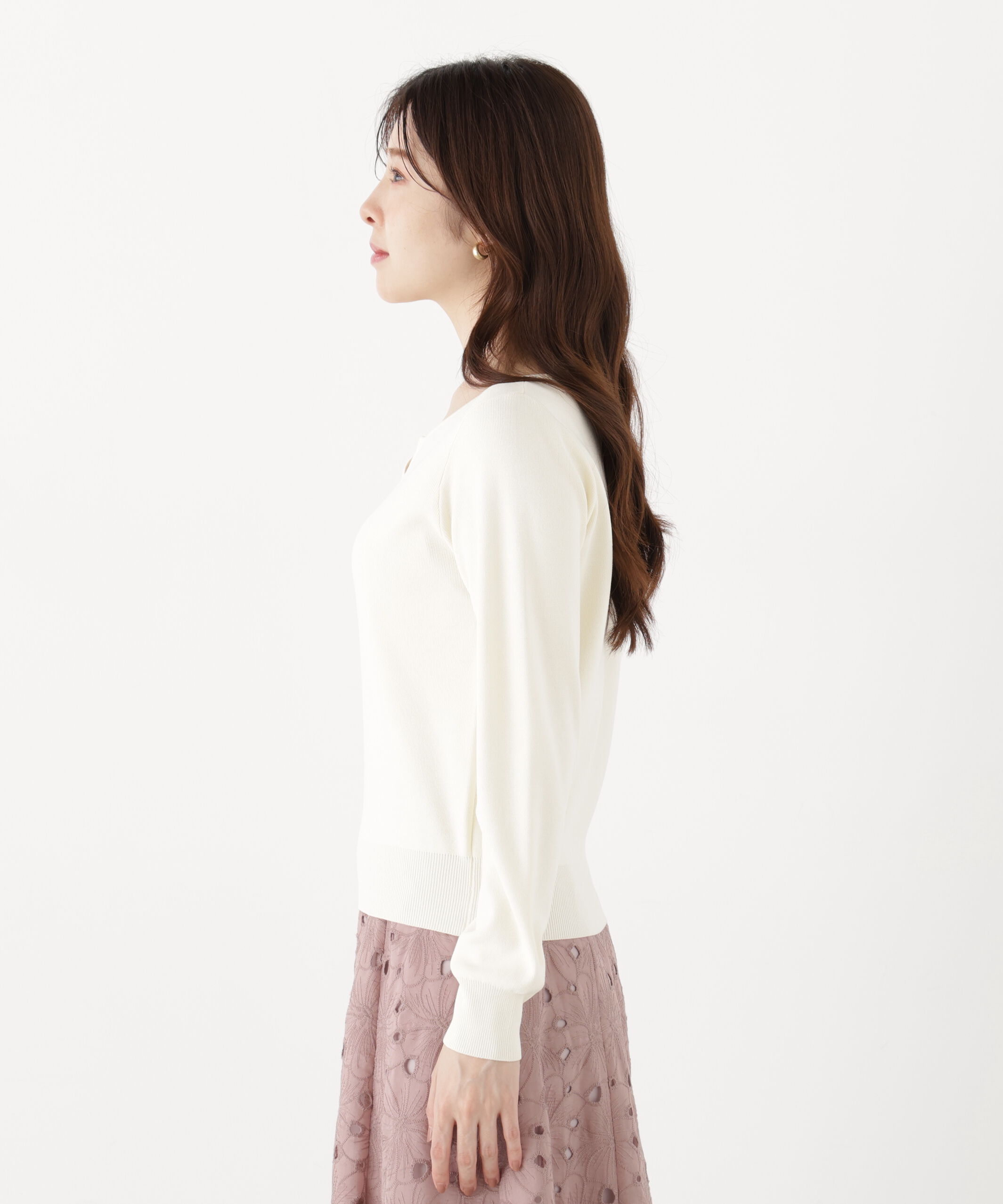 PROPORTION BODY DRESSING「キラ付きハートネック総針トップス」|ニット・セーター|