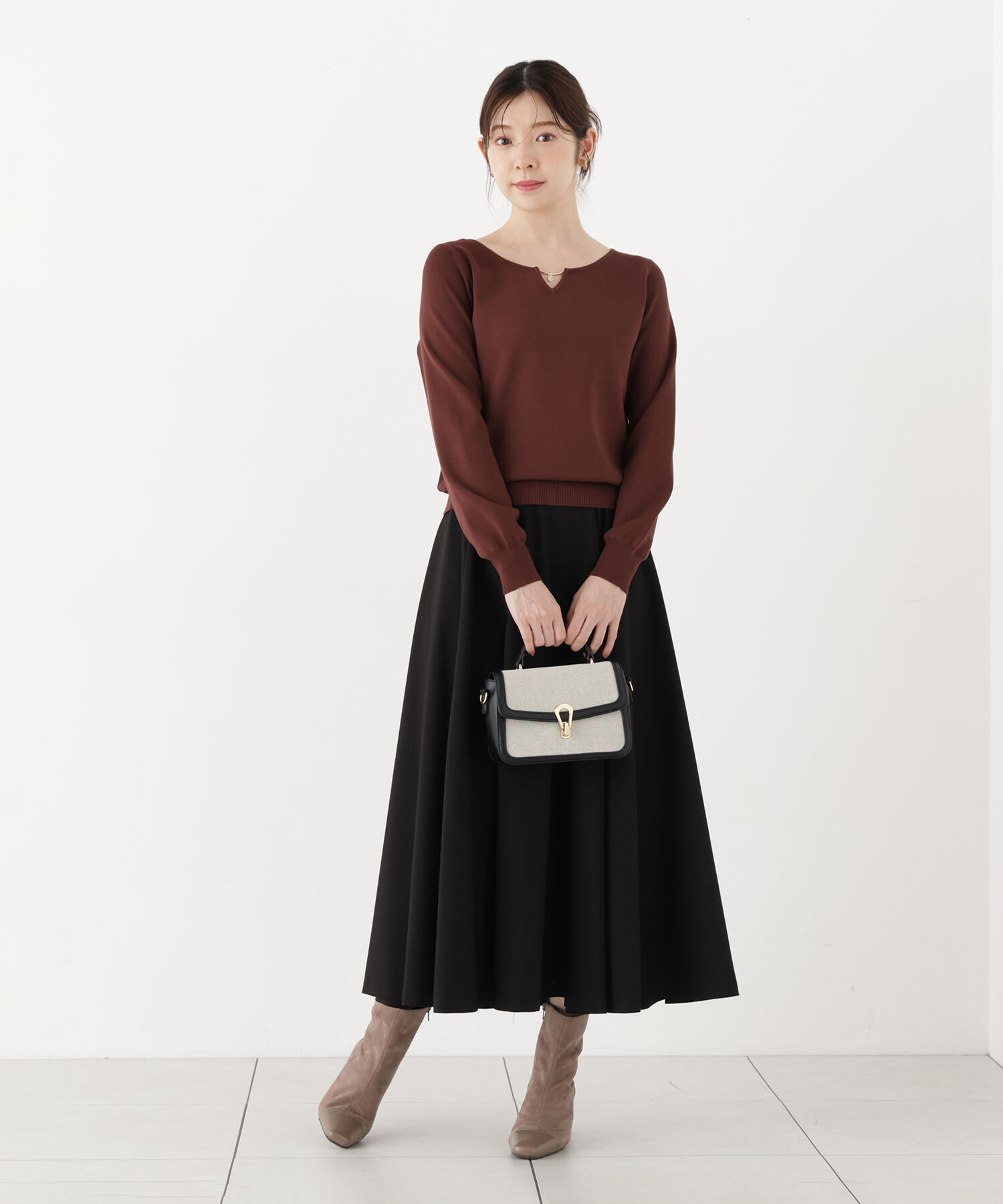 PROPORTION BODY DRESSING「キラ付きハートネック総針トップス」|ニット・セーター|