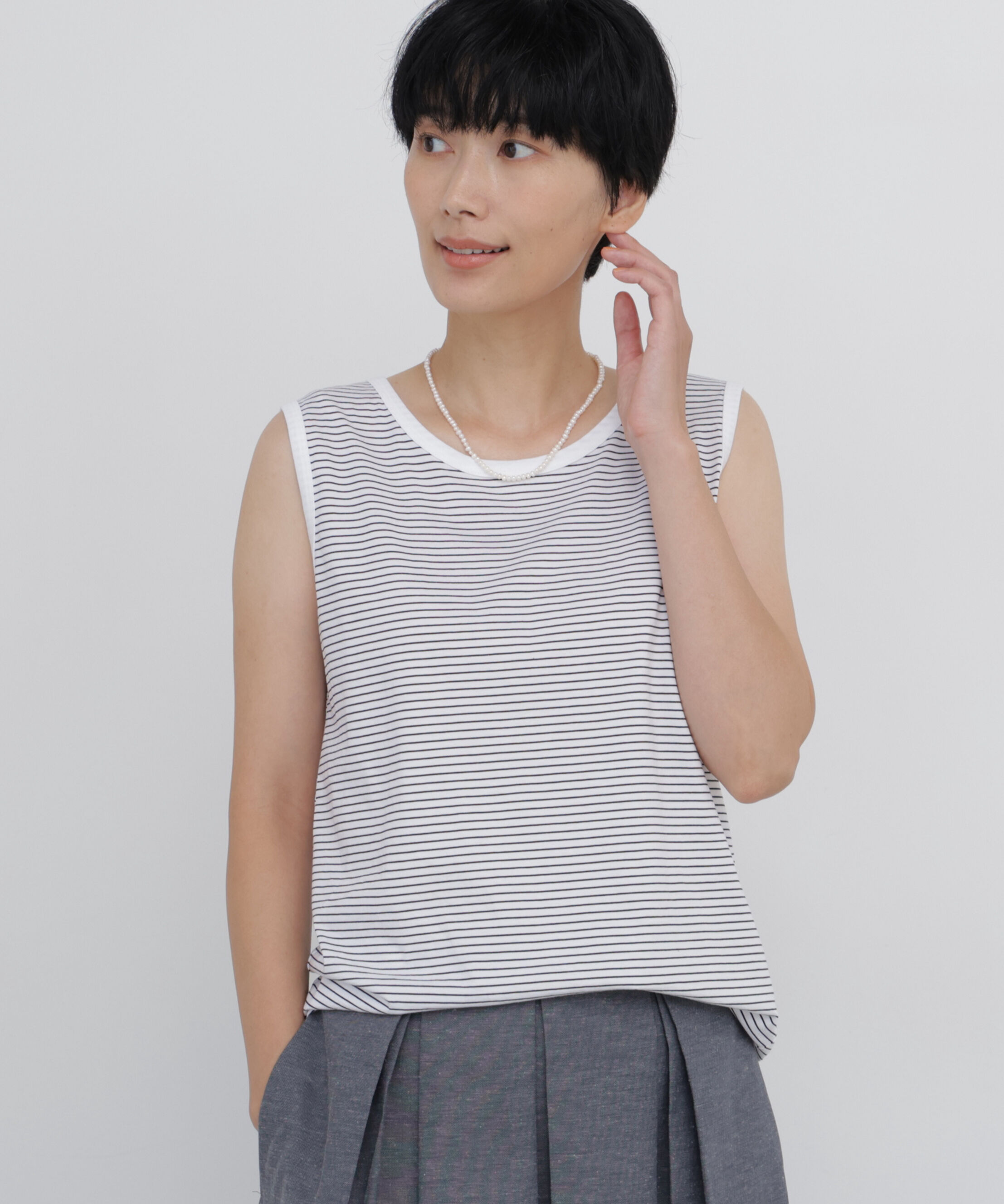  「《大人気追加！》ハイゲージボーダータンクトップ」|Tシャツ・カットソー|