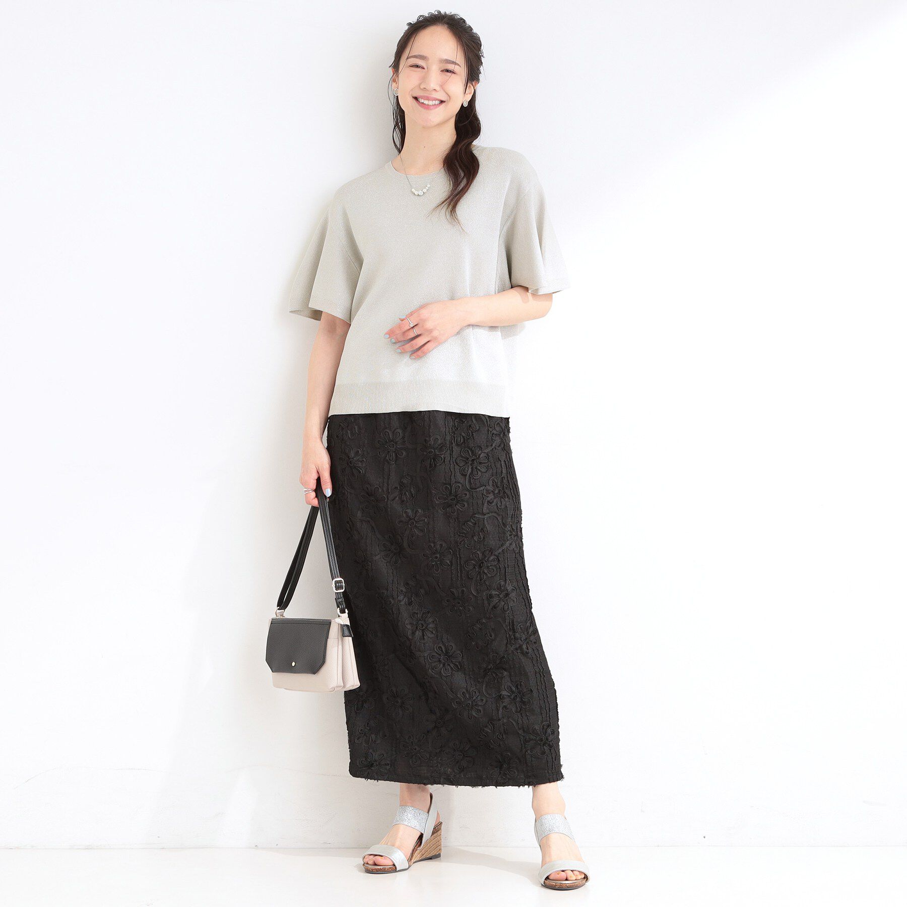 SHOO･LA･RUE「【S-LL】二の腕はカバーして魅せる フレアスリーブニット」|ニット・セーター|