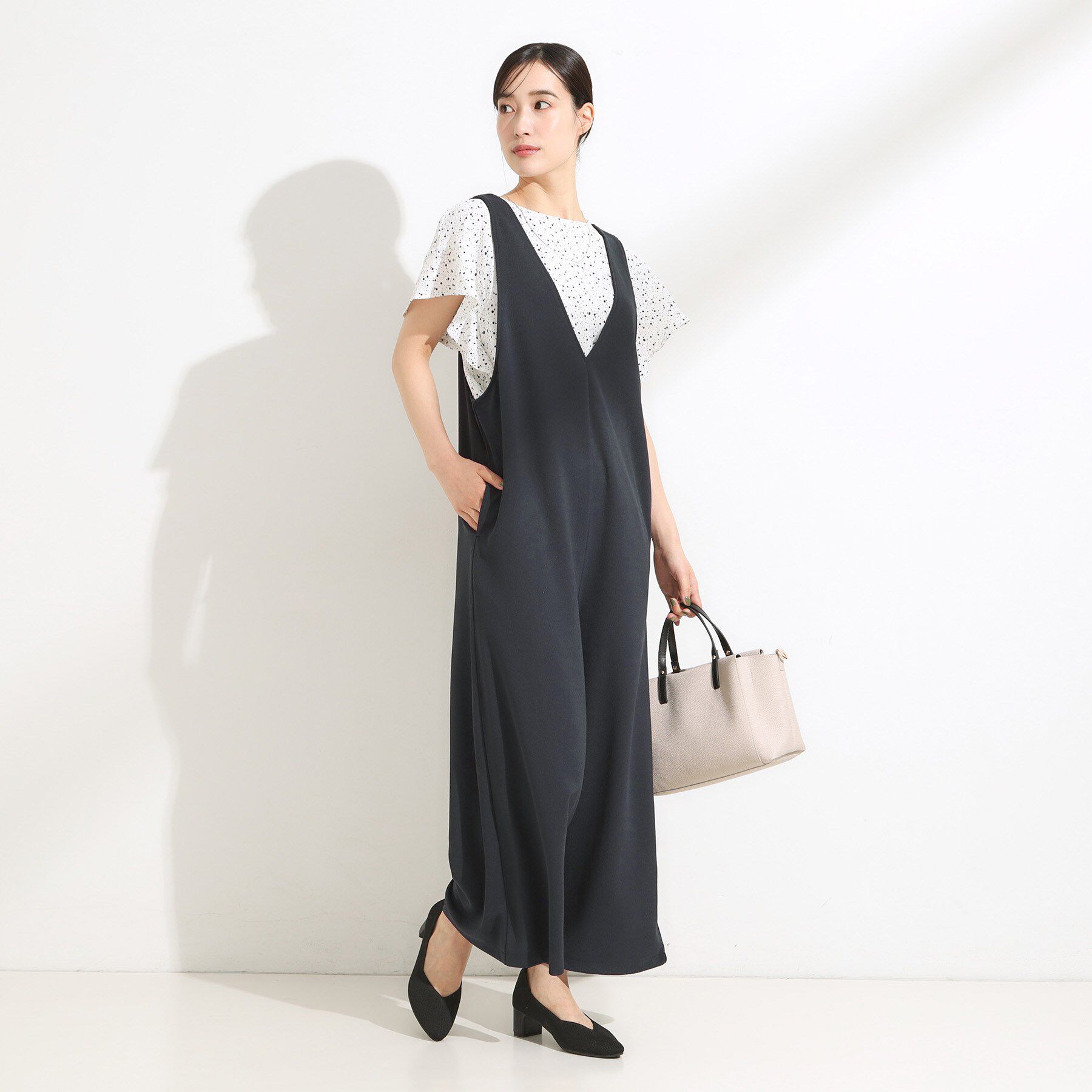 SHOO･LA･RUE「【前後2WAY/洗える】さらっと着られるサロペット」|オールインワン|