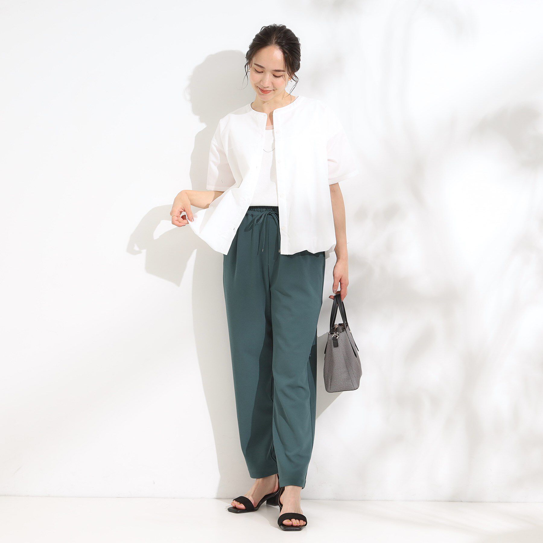 SHOO･LA･RUE「【S-LL】インせず着られる 裾バルーンシャツ」|シャツ・ブラウス|