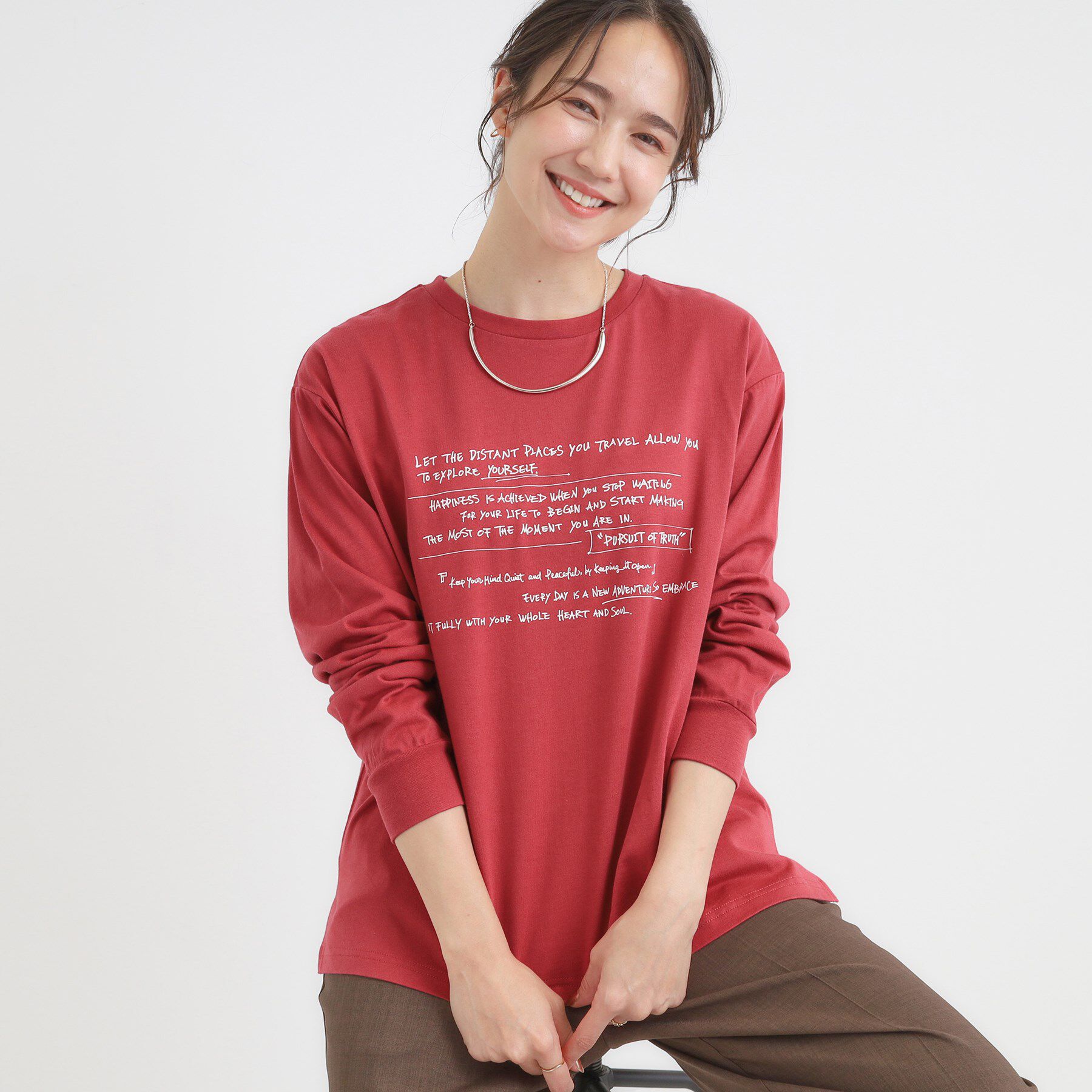 SHOO･LA･RUE「グラフィックアソート ベーシックロンT」|Tシャツ・カットソー|ピンク(573)