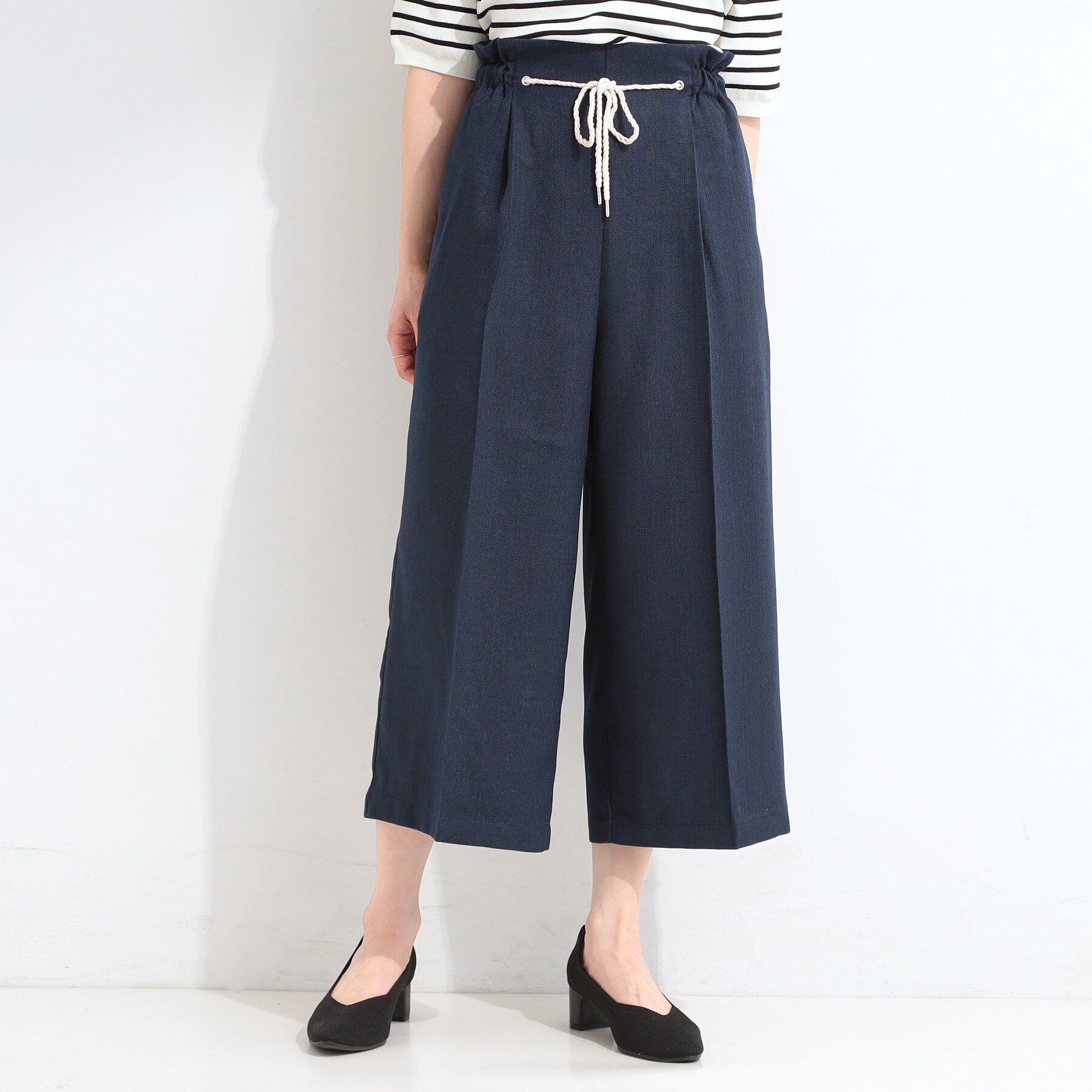 SHOO･LA･RUE「【S-LL】ロープベルトが爽やか ガウチョパンツ」|その他|