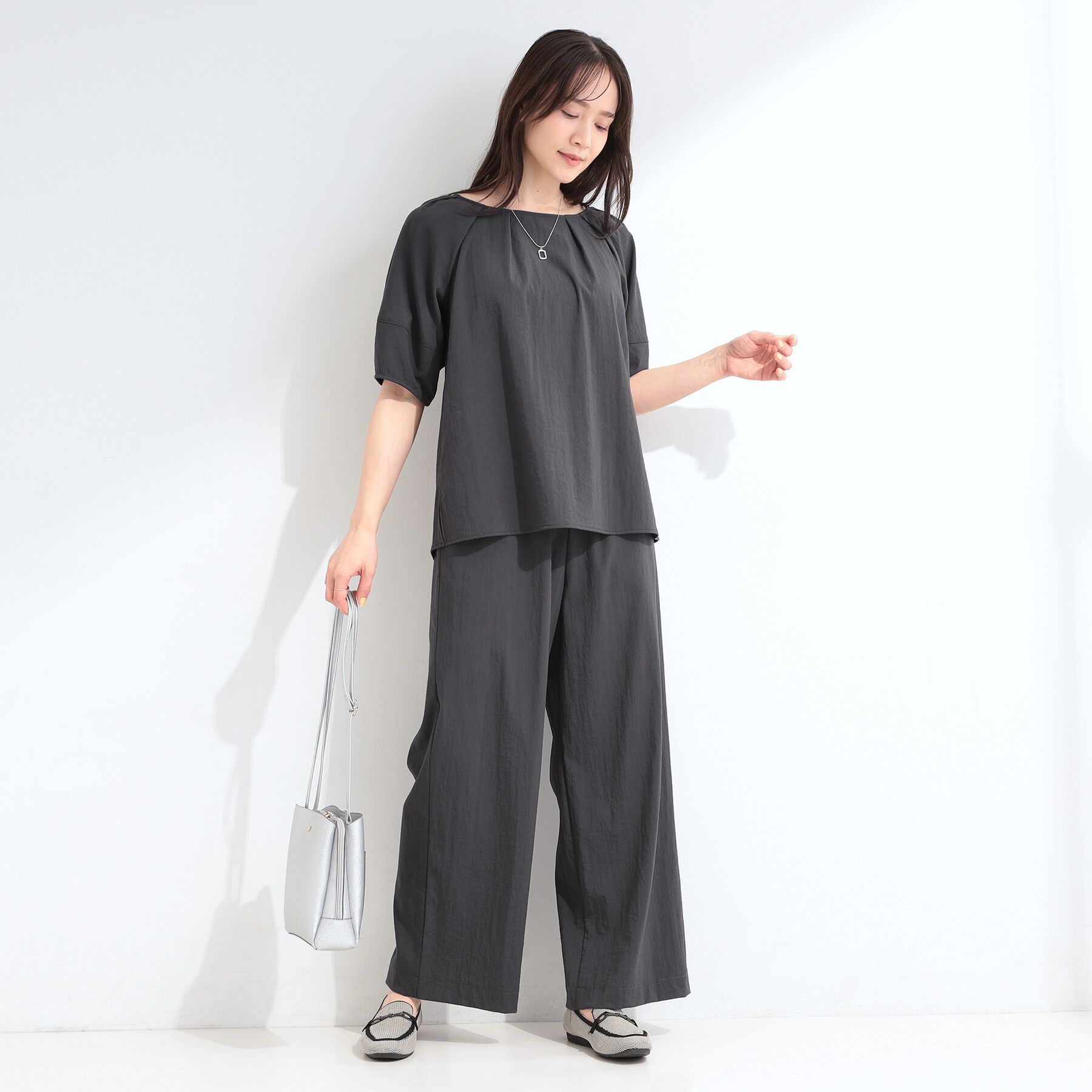 SHOO･LA･RUE「【S-LL/洗濯機可/セットアップ可】軽凛(かろりん) タックブラウス」|シャツ・ブラウス|