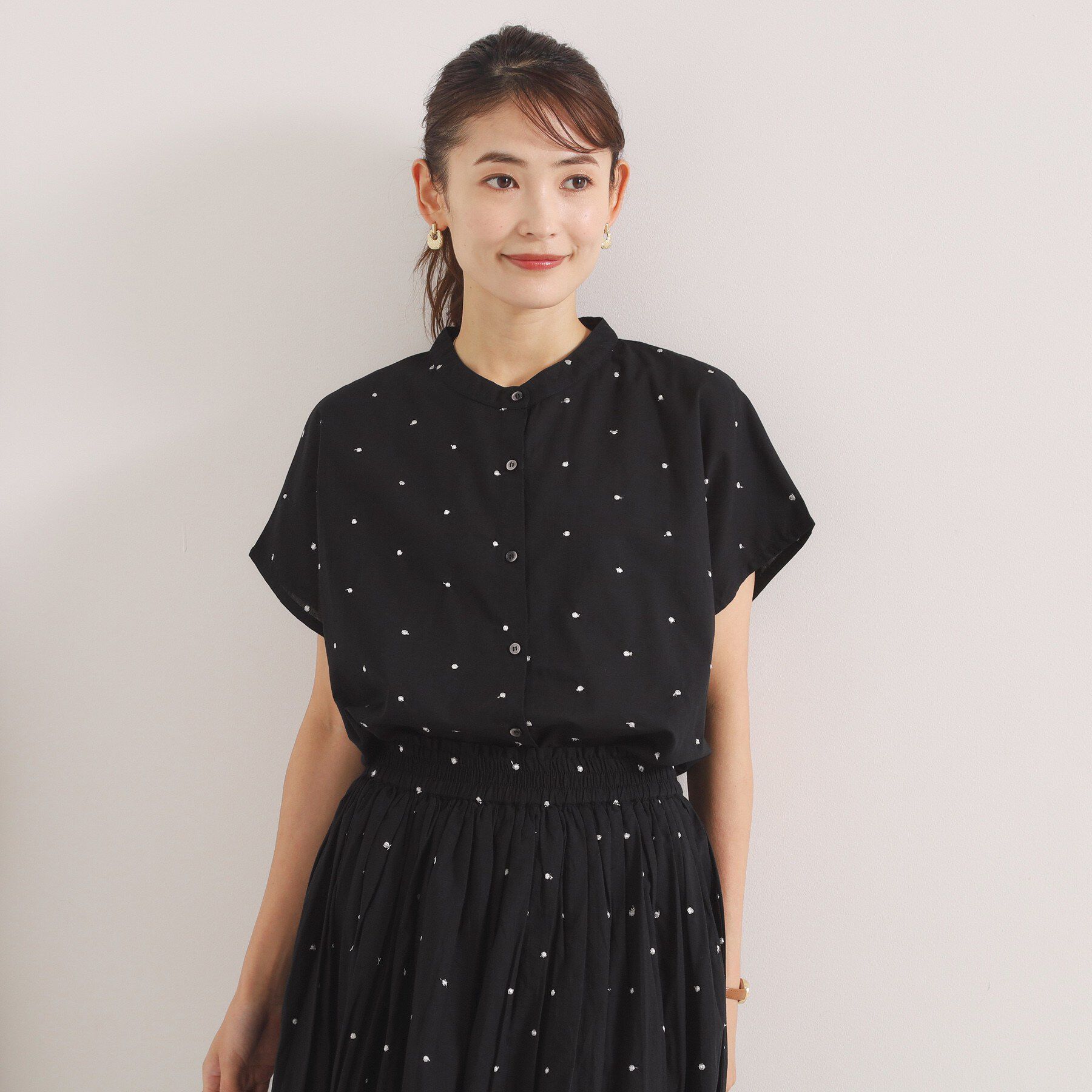 ITS&rsquo;DEMO「ラメドット刺繍ブラウス」|シャツ・ブラウス|