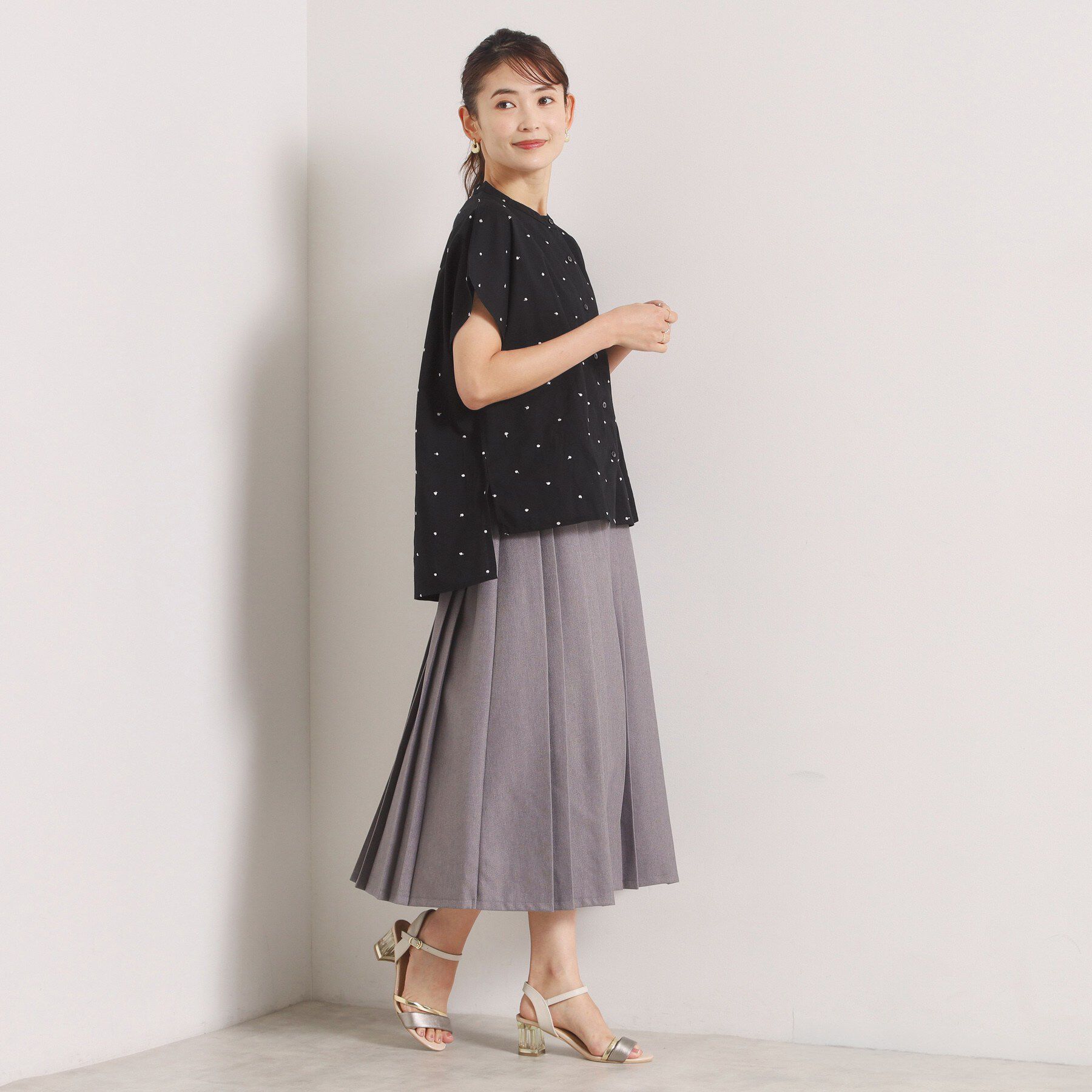 ITS&rsquo;DEMO「ラメドット刺繍ブラウス」|シャツ・ブラウス|