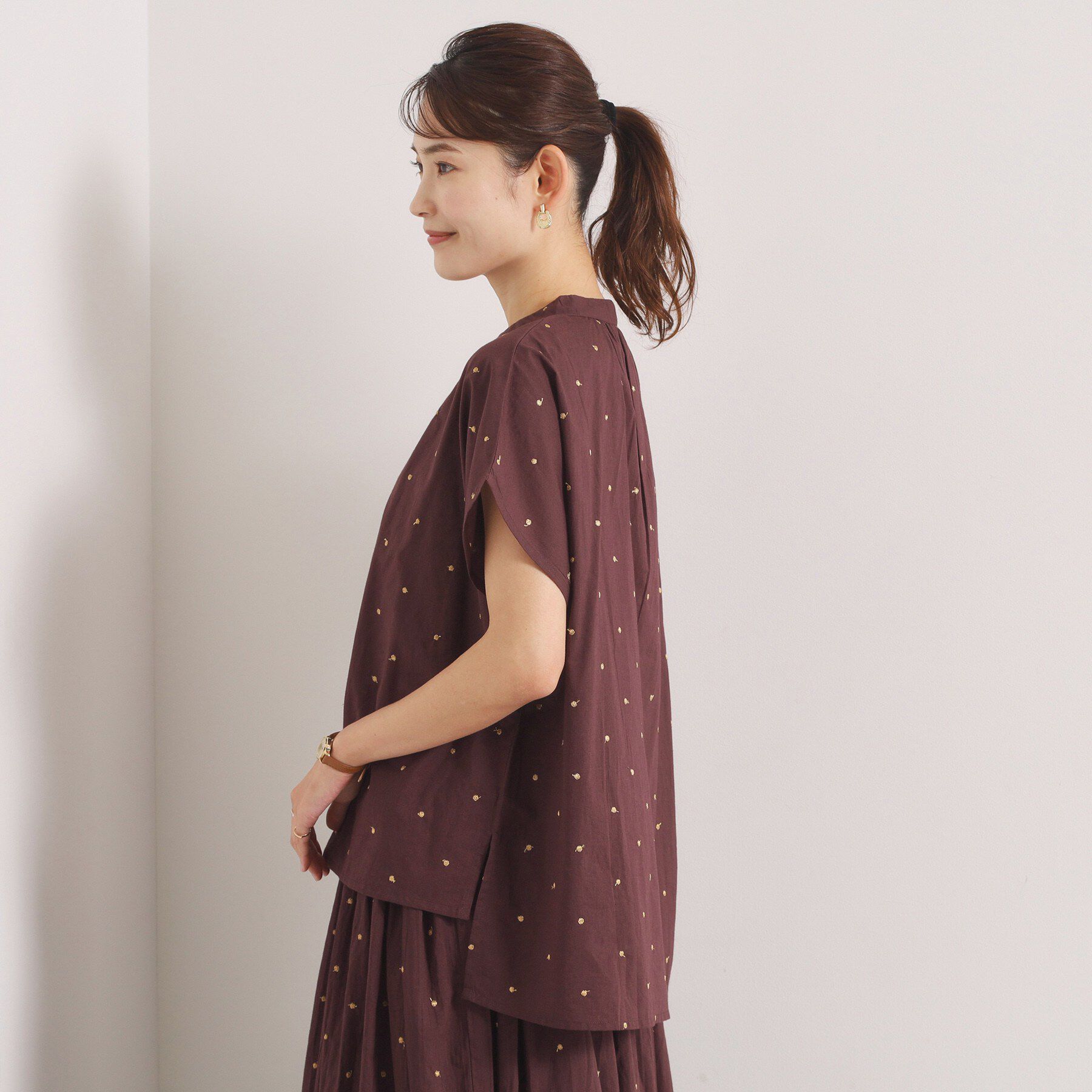 ITS&rsquo;DEMO「ラメドット刺繍ブラウス」|シャツ・ブラウス|