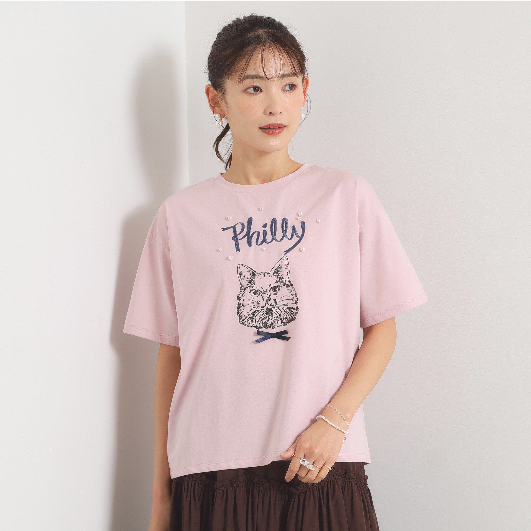 ITS&rsquo;DEMO「<Philly chocolateコラボ>キャットプリントTシャツ」|Tシャツ・カットソー|