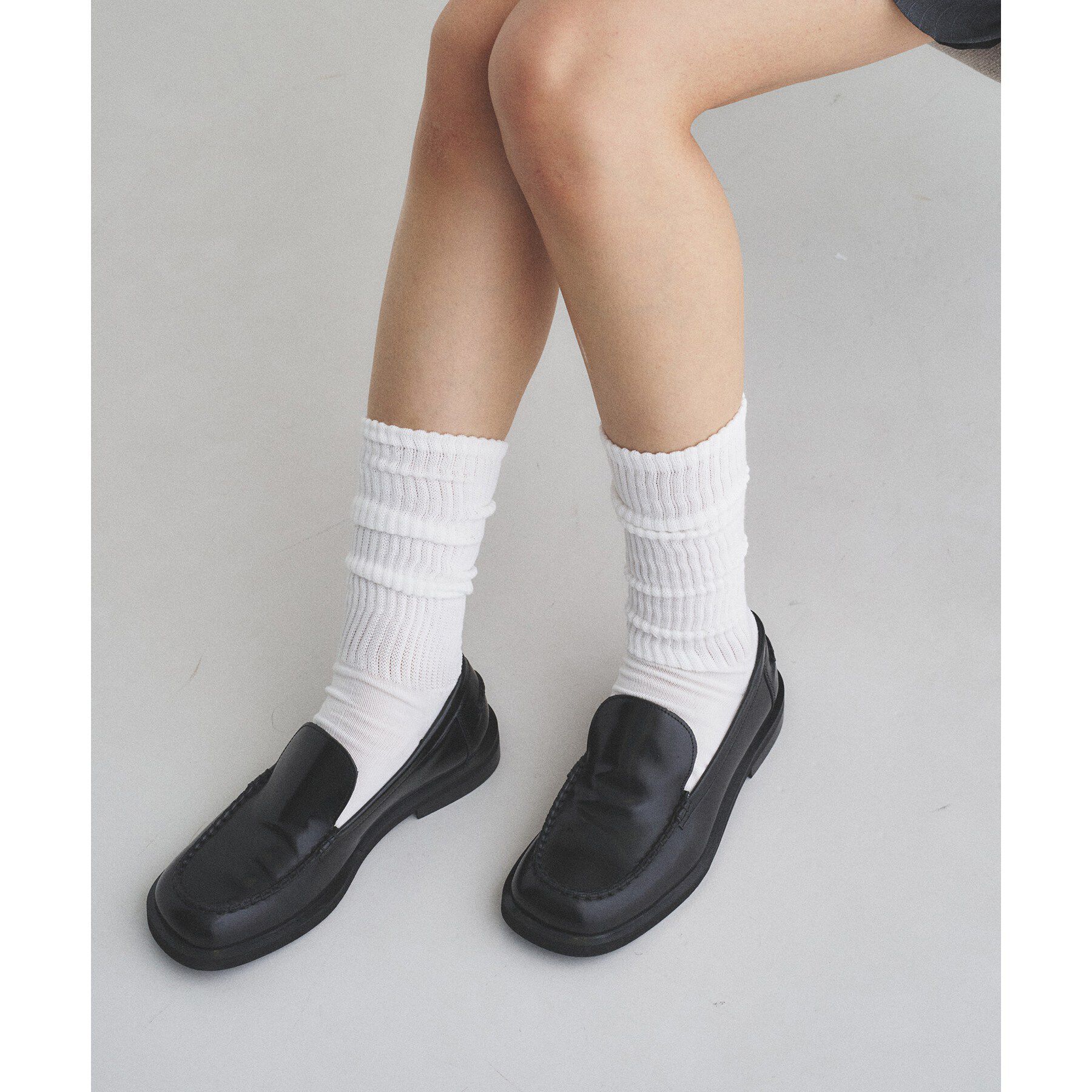 CODE A「piedi nudi｜LOUCH RIB PILE sox」|ソックス|ホワイト(001)