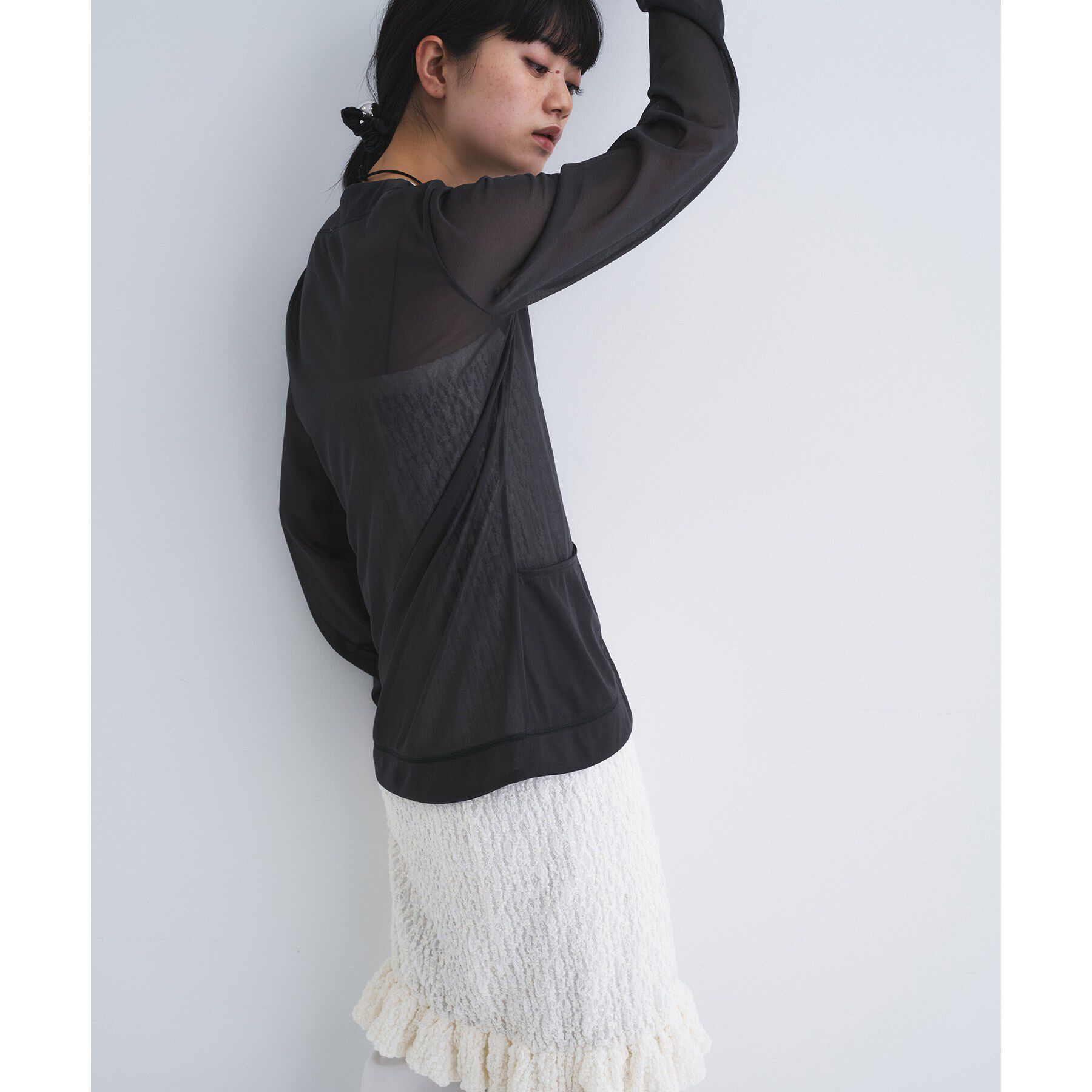 CODE A「sheer jersey cardigan」|カーディガン|