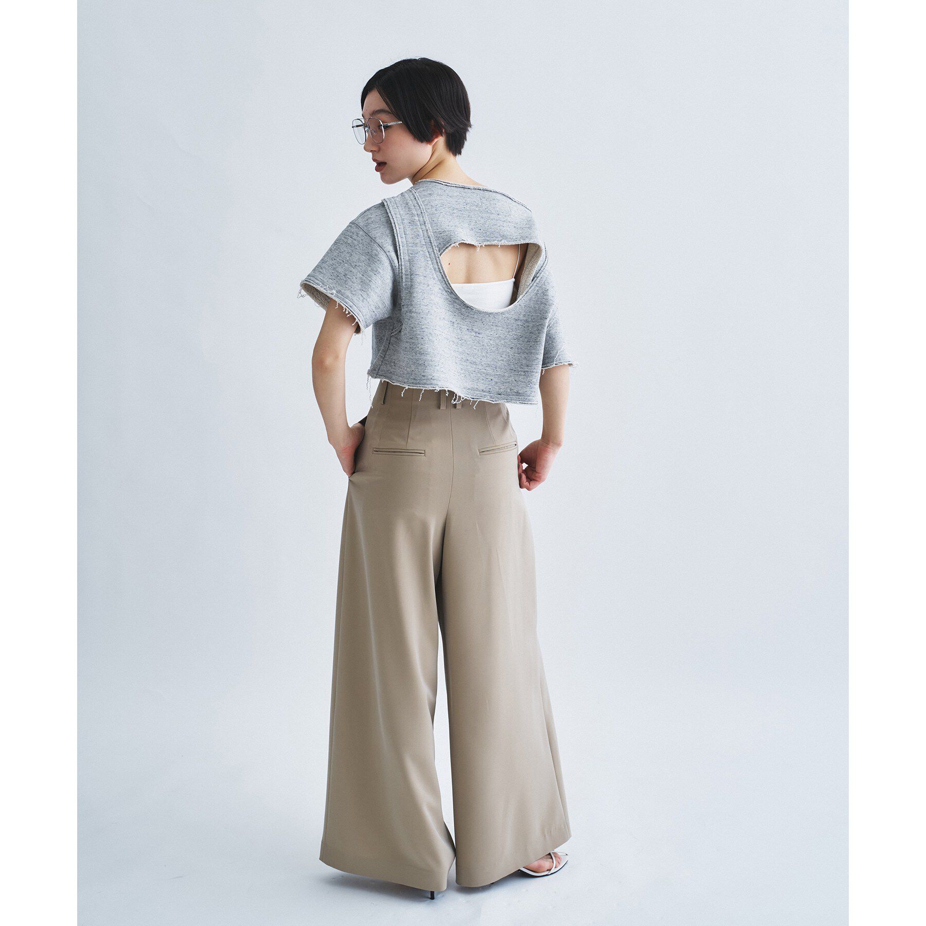 CODE A「back open half－sleeve sweat」|Tシャツ・カットソー|