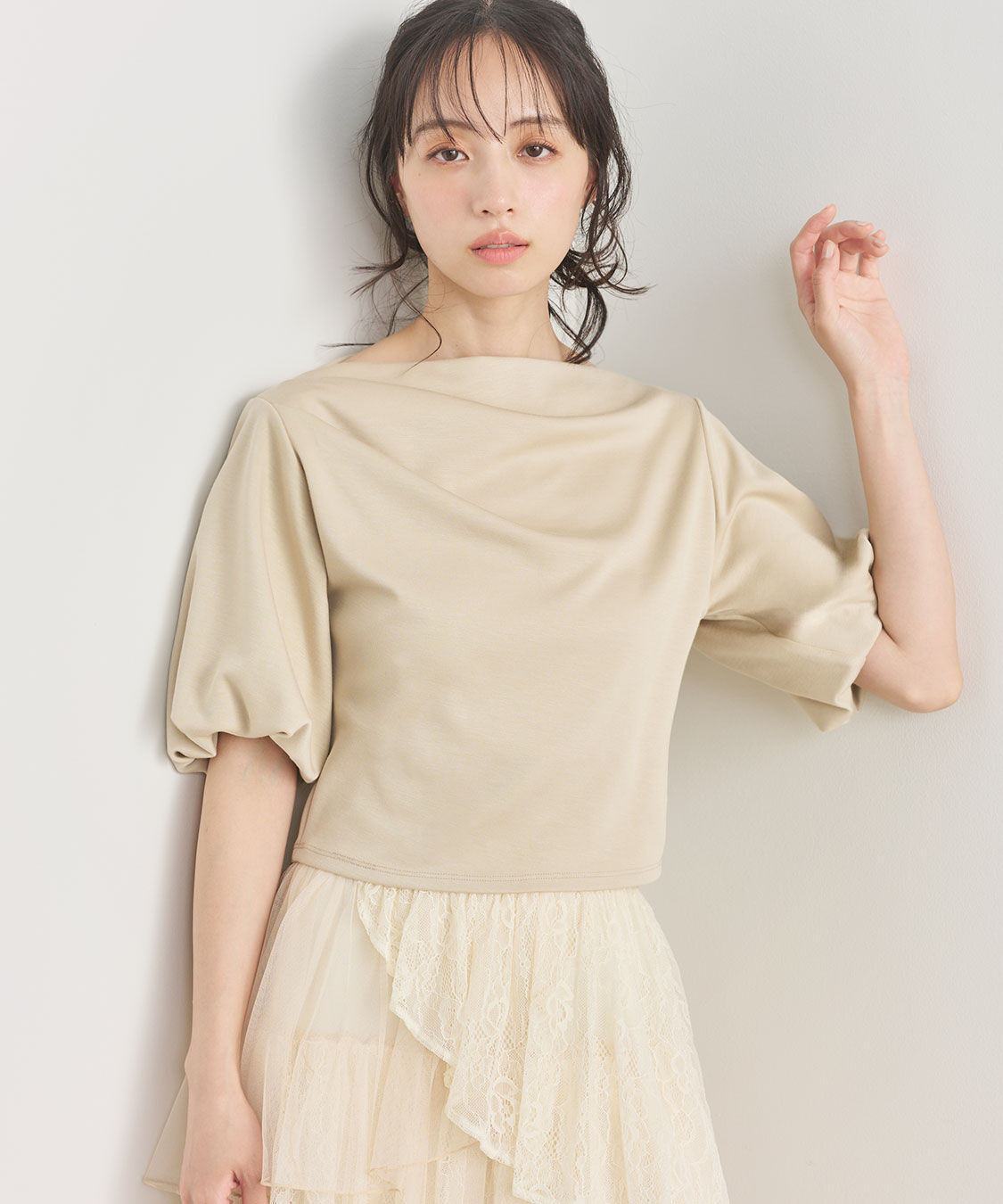 COCO DEAL「ボートネックダンボールトップス」|Tシャツ・カットソー|