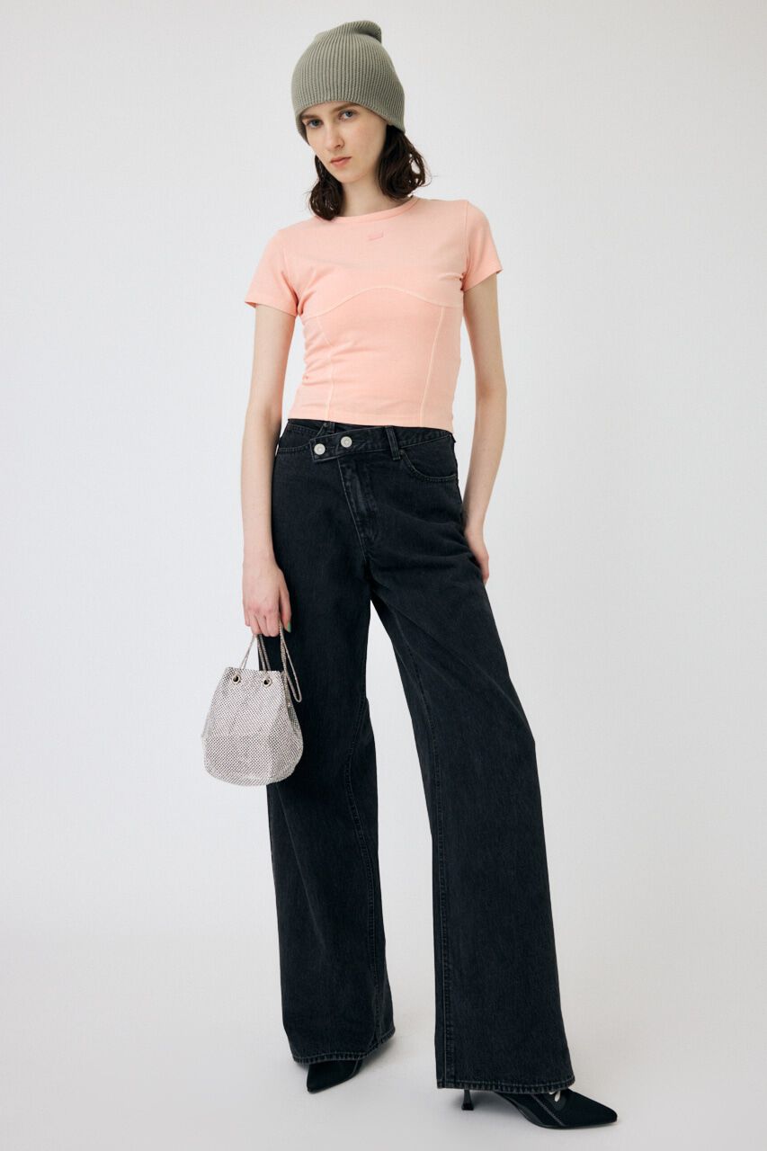 MOUSSY「CROSS WAIST WIDE STRAIGHT」|デニム|