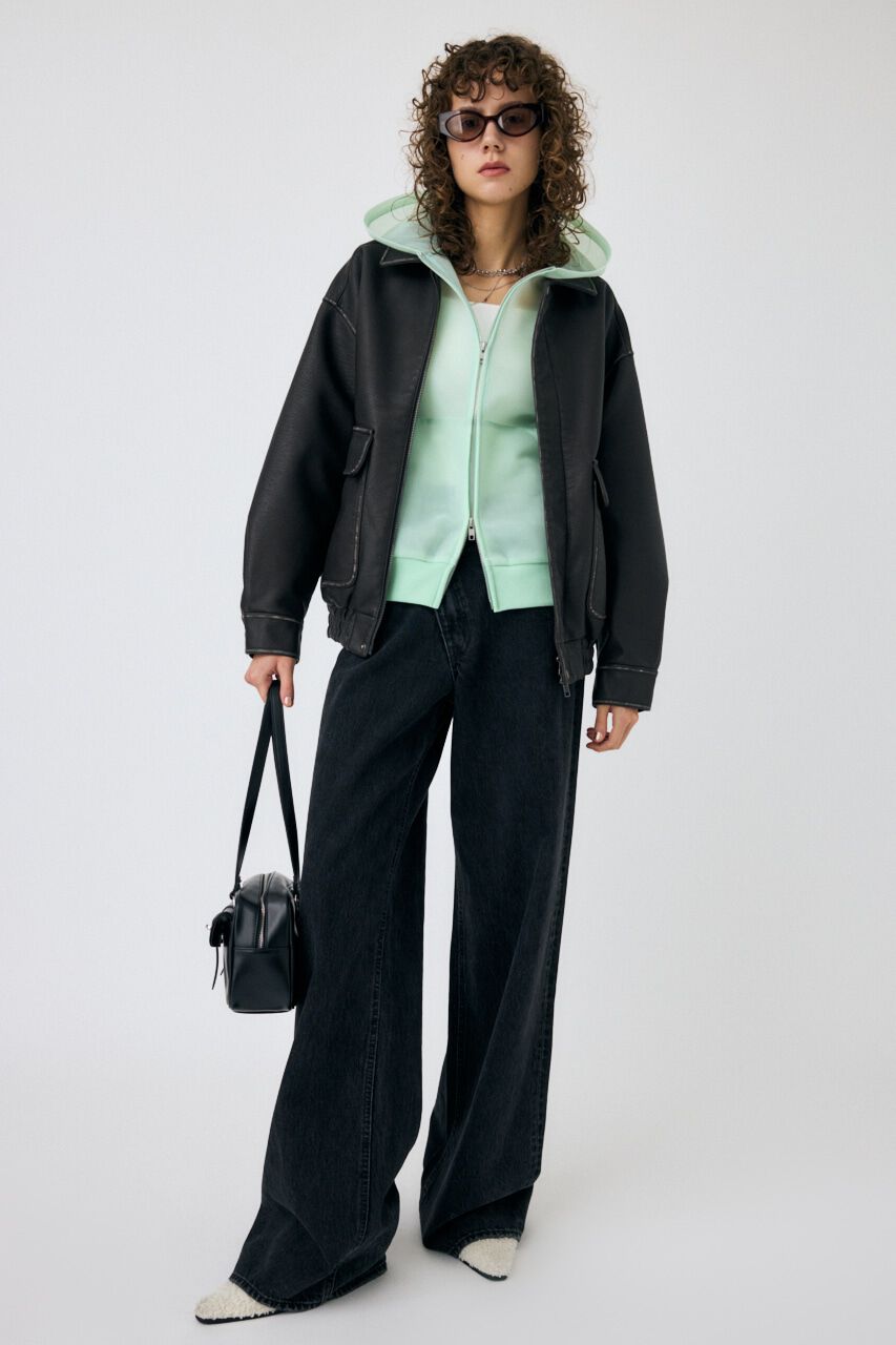MOUSSY「CROSS WAIST WIDE STRAIGHT」|デニム|