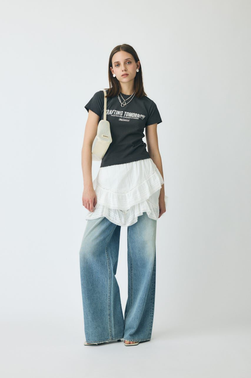 MOUSSY「CROSS WAIST WIDE STRAIGHT」|デニム|