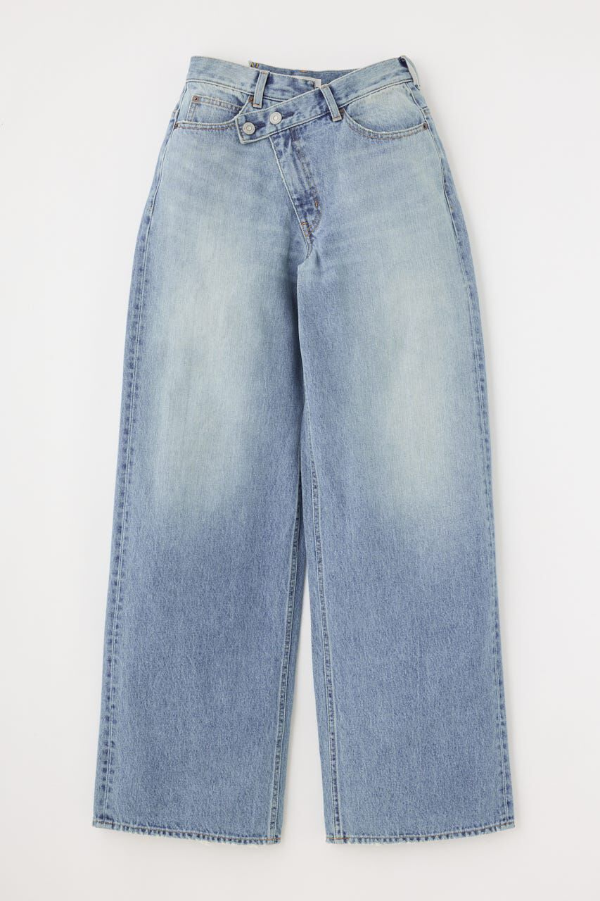 MOUSSY「CROSS WAIST WIDE STRAIGHT」|デニム|