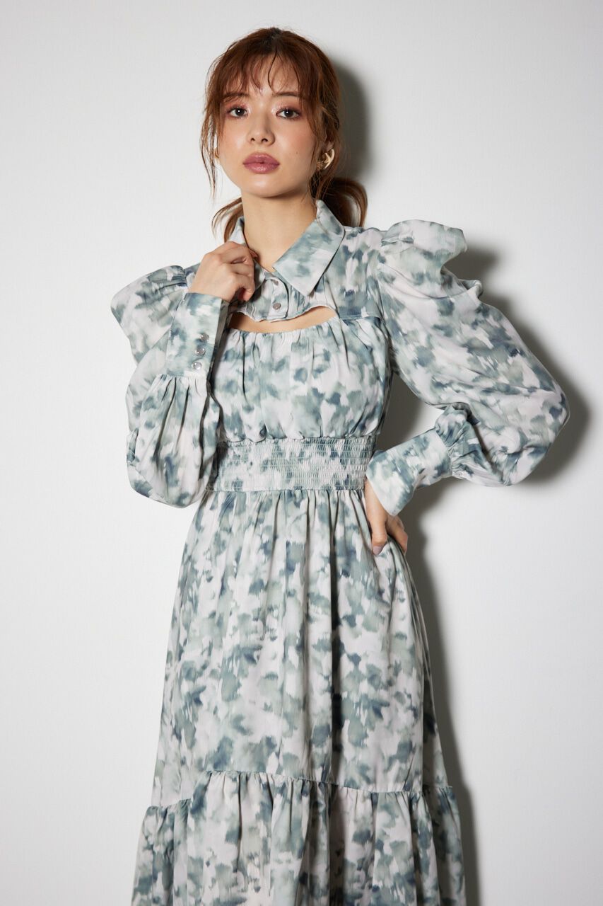 rienda「ウエストシャーリングシャツディテールワンピース」|ワンピース|