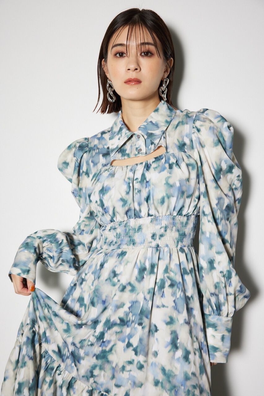 rienda「ウエストシャーリングシャツディテールワンピース」|ワンピース|
