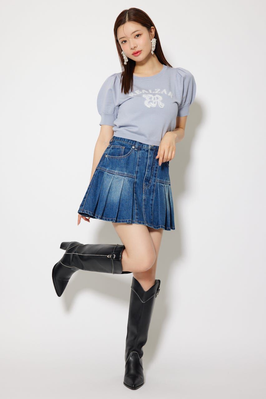 rienda「ジャガードロゴニットトップス」|ニット・セーター|