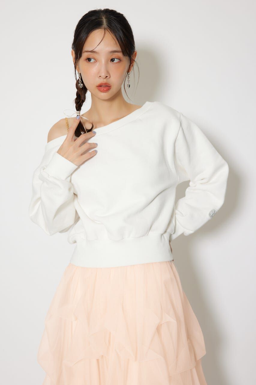 rienda「ワンショルダーボリュームスウェットトップス」|Tシャツ・カットソー|