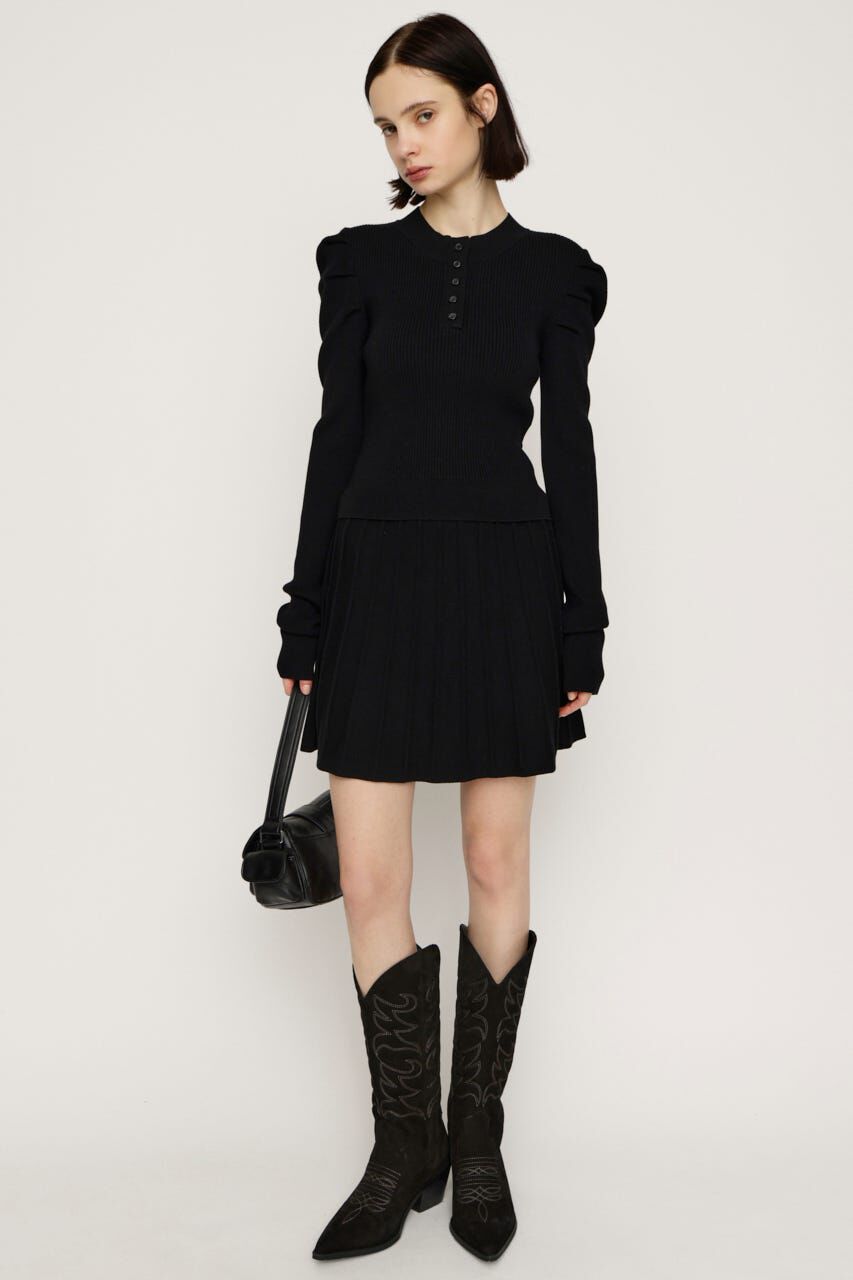 SLY「TUCK SLEEVE FLARE KNIT 2P」|ワンピース|