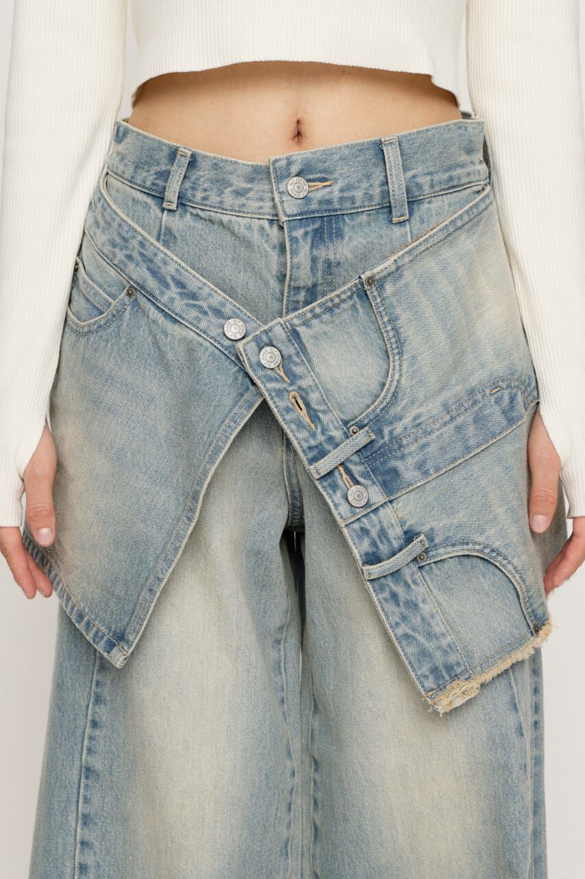 SLY「REMAKE ASYMMETRY L／W DENIM パンツ」|デニム|